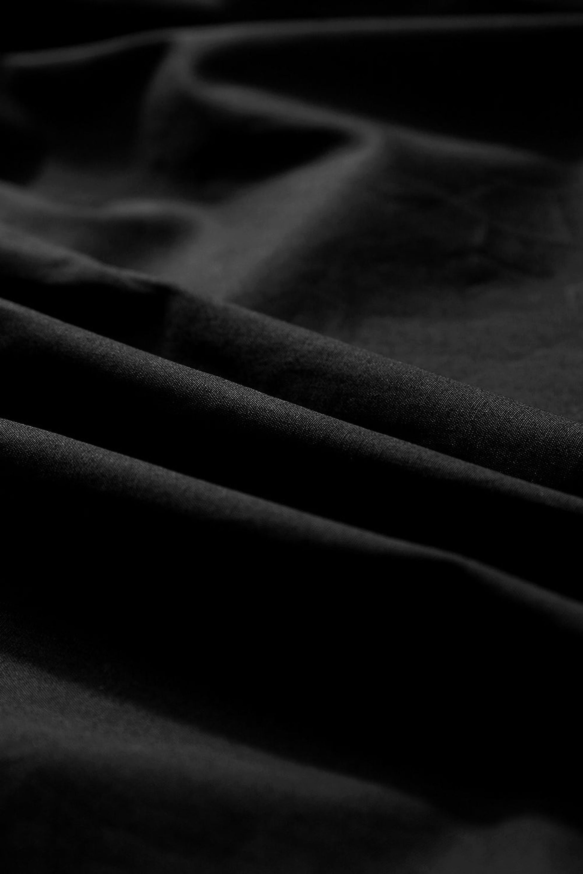 Black Crisp Puff Sleeve Loose Shirt - enhanced image 6