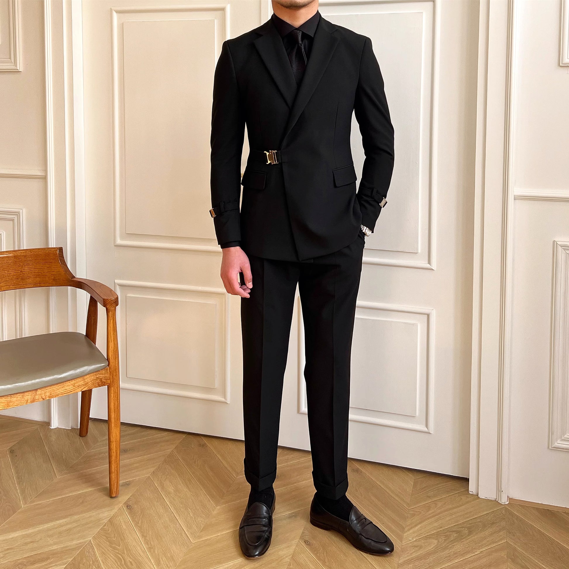 Cavalleno™ – Black Fashion Commuter Slim Suit - enhanced image 6