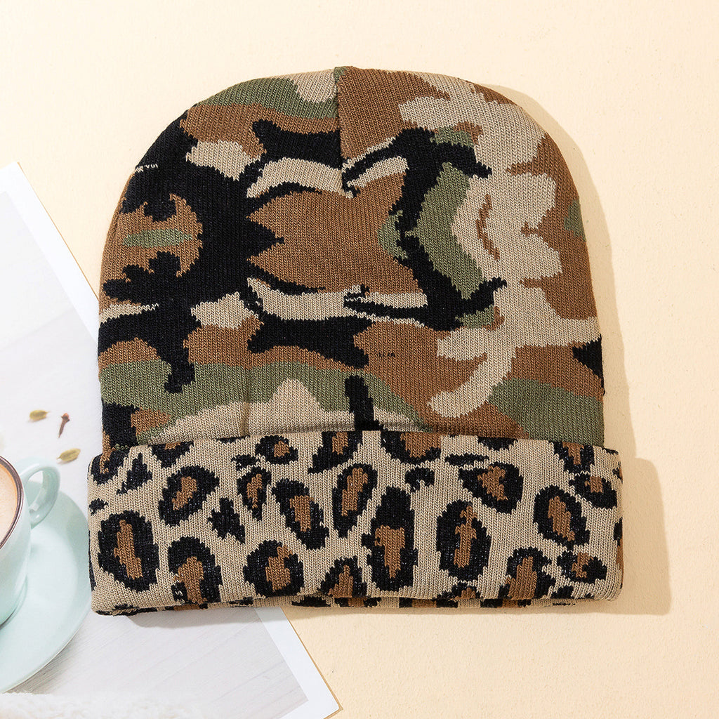 Camo Leopard Pattern Fashion Outdoor Autumn And Winter Warm Printing Women's Hat - enhanced image 6
