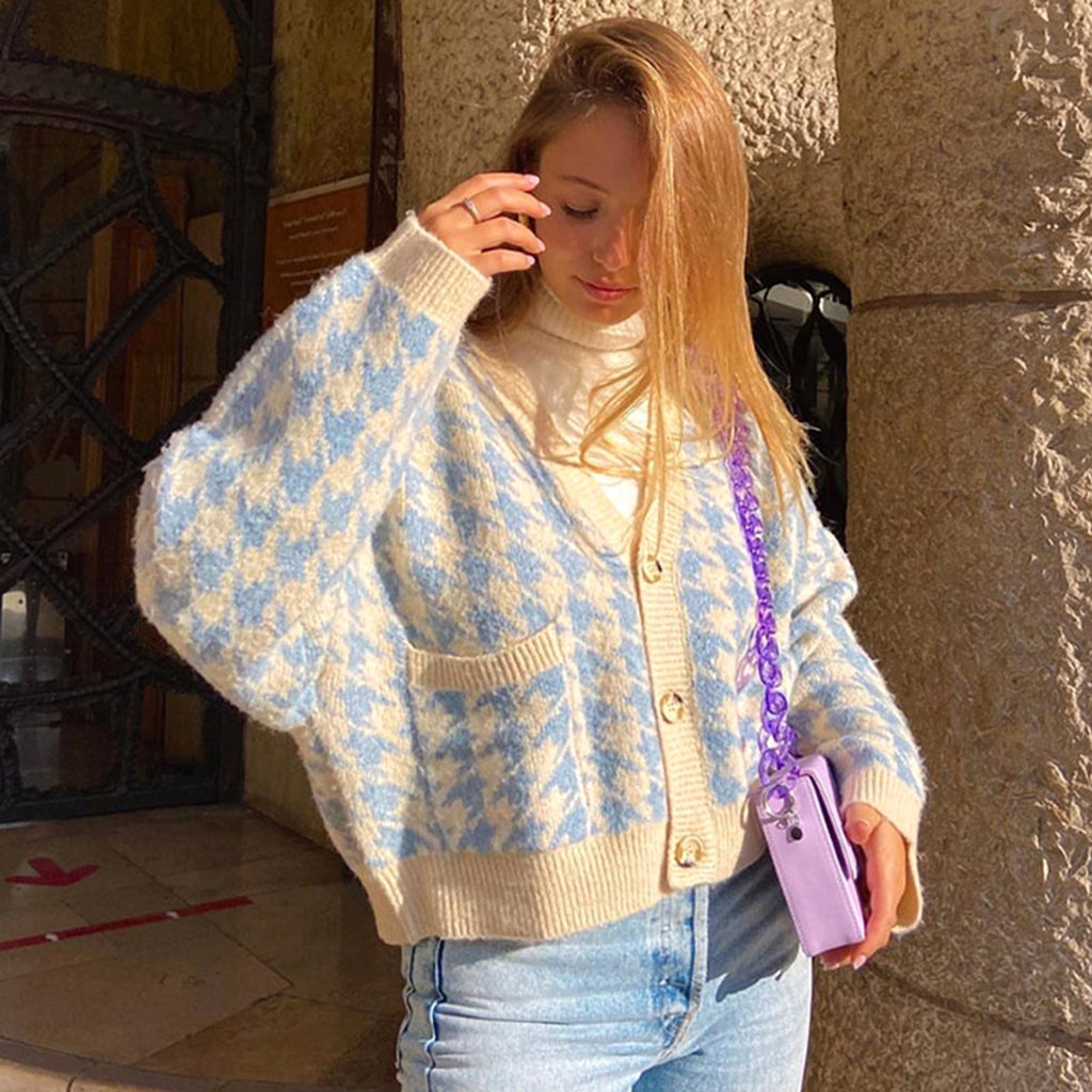 Cardigan V-neck Knitted Sweater Women Casual Top - enhanced image 6