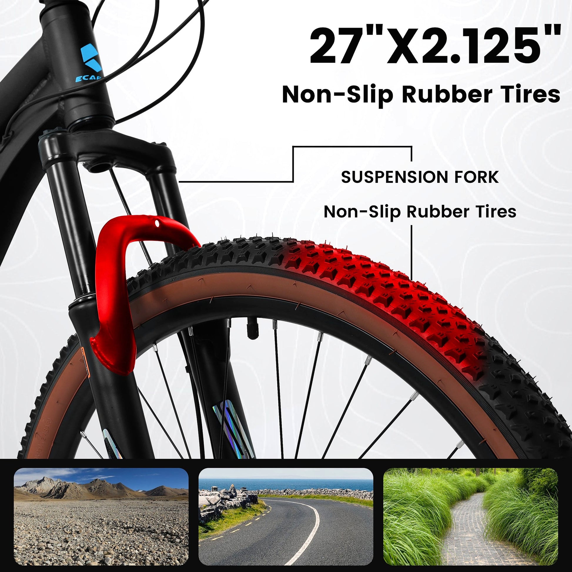Carpat™ MTB Velocity 27 – 27.5" ALUMINIUM Mountain Bike (21-Speed, Black-Blue) - enhanced image 6