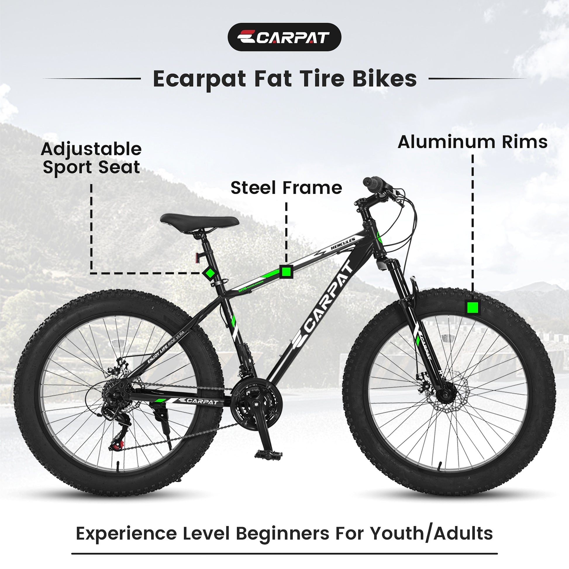 Carpat™Ruffryde – 26" Full Suspension Mountain Bike with Dual Disc Brakes (US Warehouse) - enhanced image 6