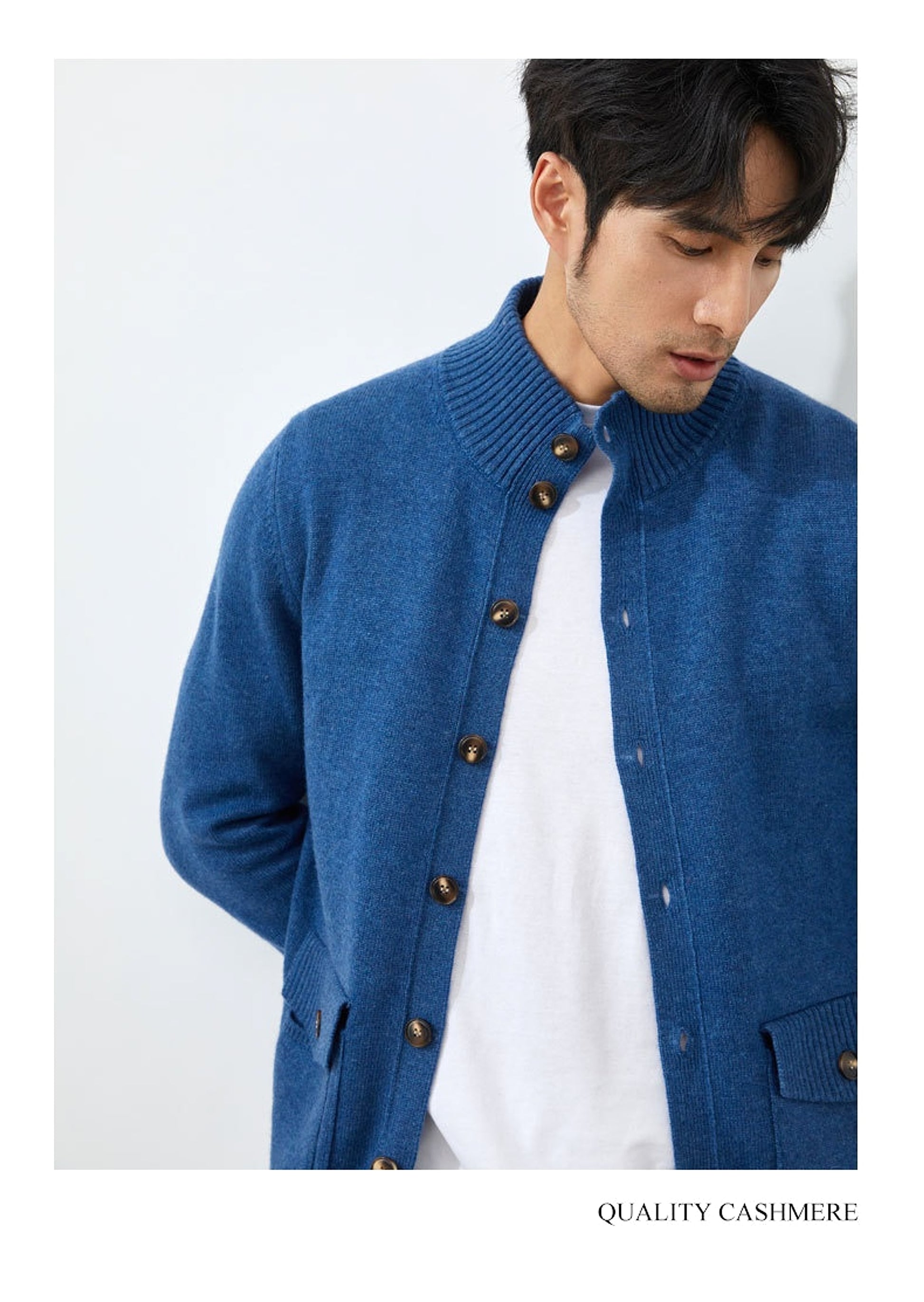 Luxe Knit Cashmere Cardigan for Men - enhanced image 6