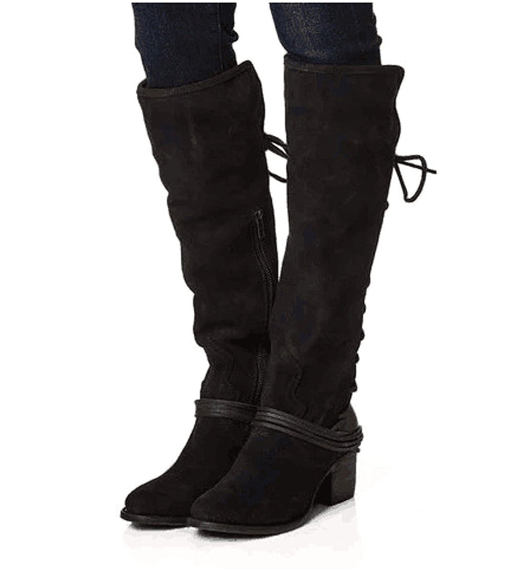 Chunky Heel High Heel Back Bandage Tall Knight Boots Women - enhanced image 6