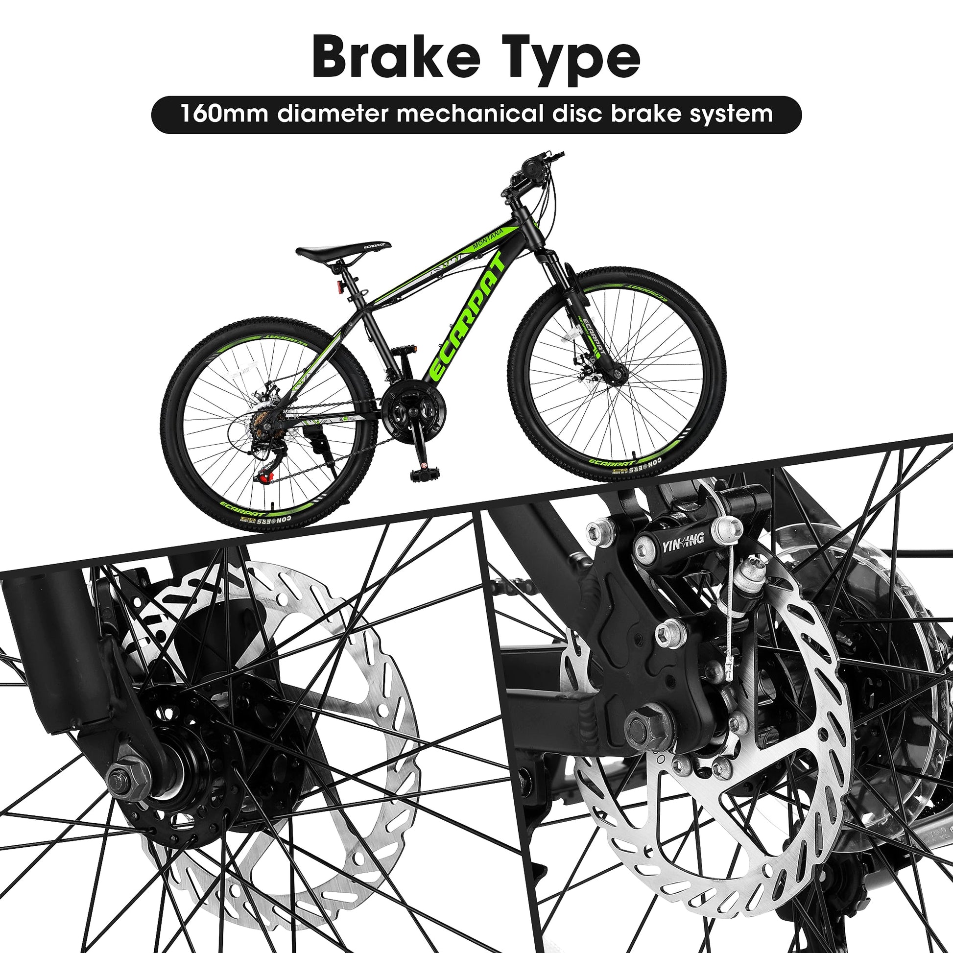 City-Cruizer – 24" Carpat™ ALUMINIUM Mountain Bike (21-Speed, Black-Orange) - enhanced image 6