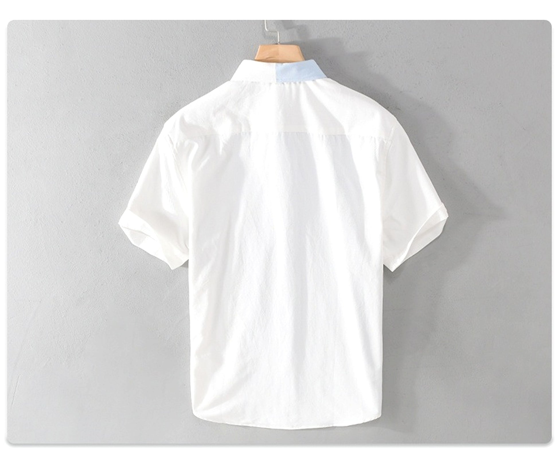Contrast Color Pocket Short Sleeve DressShirt - enhanced image 6