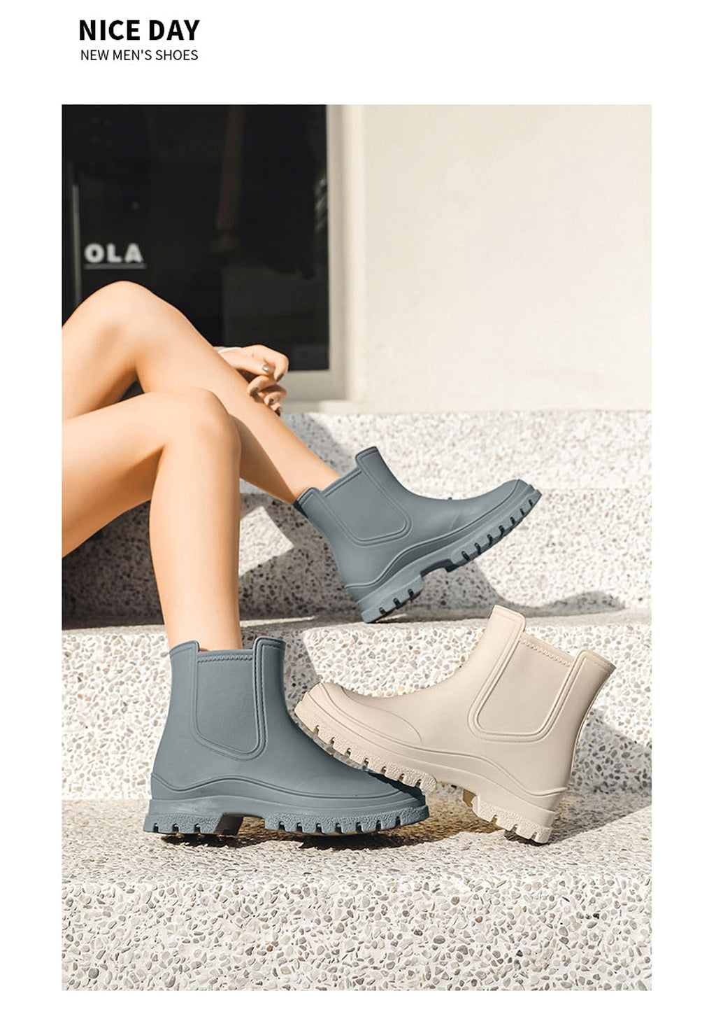 Cross-border Ladies Outdoor Work Rain Boots Lightweight Non-slip Rubber Shoes Kitchen Shoe Cover - enhanced image 6
