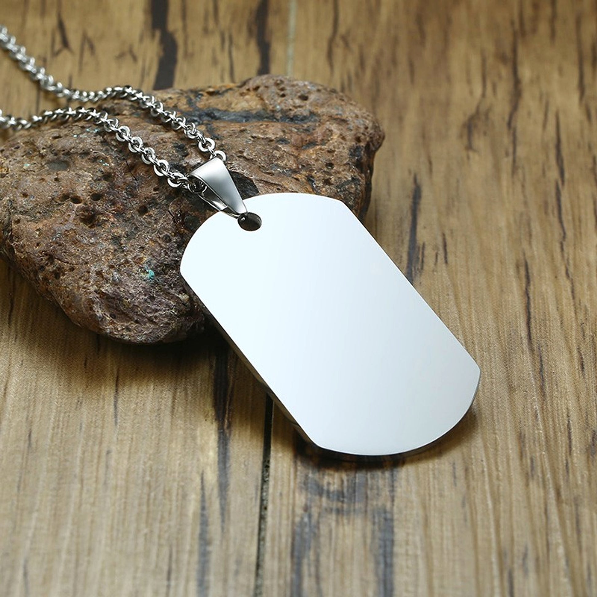 Custom Personalized Military Dog Tag Necklace - enhanced image 6