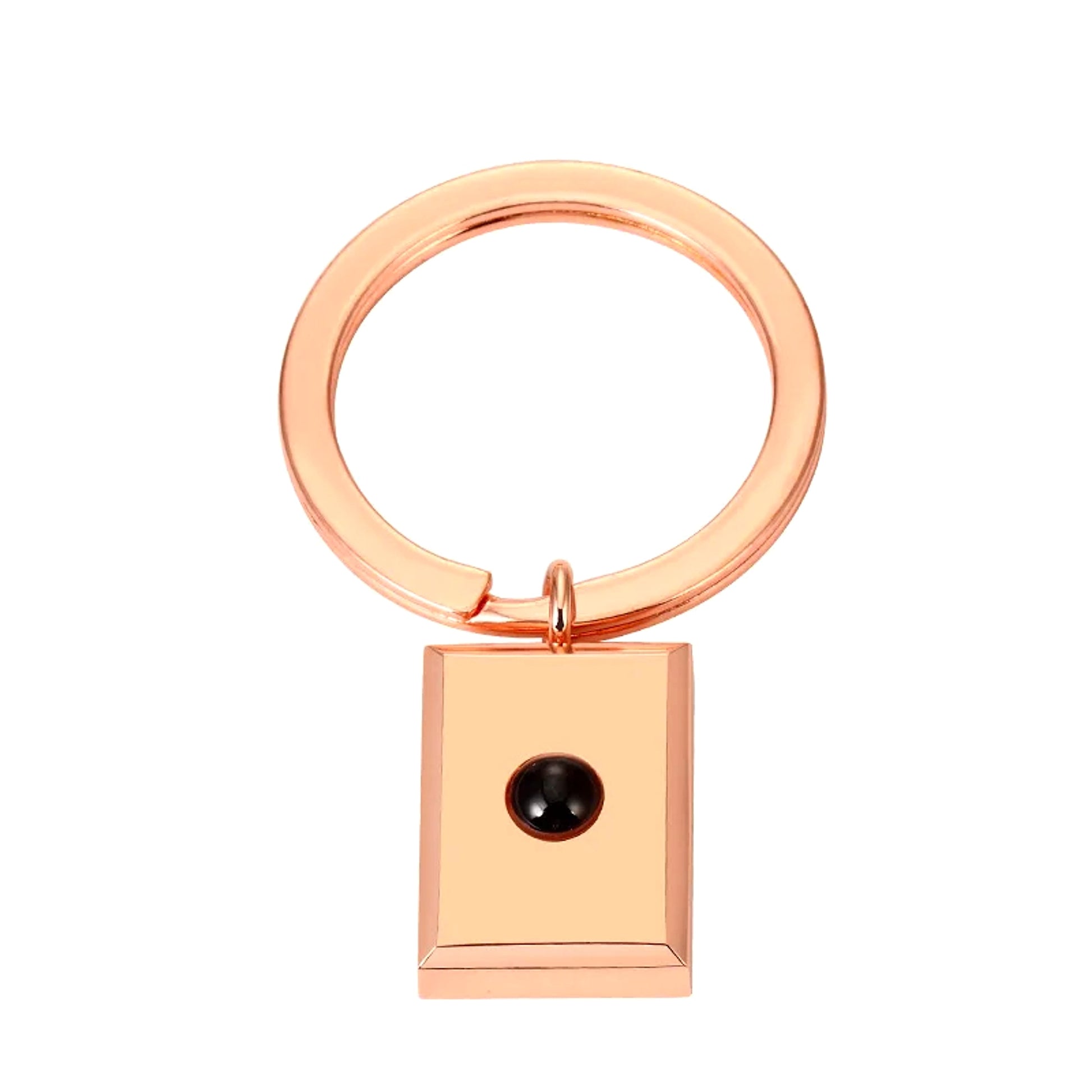 Customized Square Keychain Pendant with Bracelet & Projection Photo - enhanced image 6