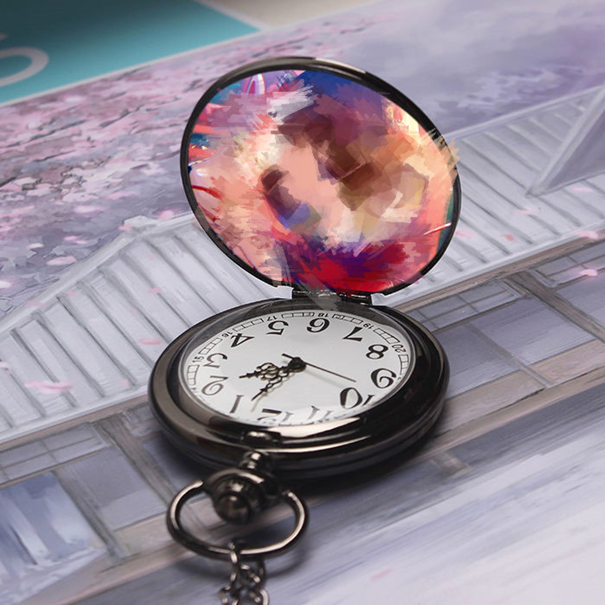 DIY Custom Photo Retro Flip Quartz Pocket Watch - enhanced image 6