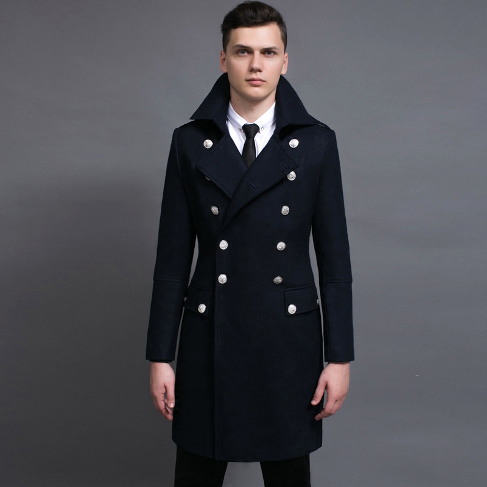 Double-row Retro Woolen Coat Man - enhanced image 6