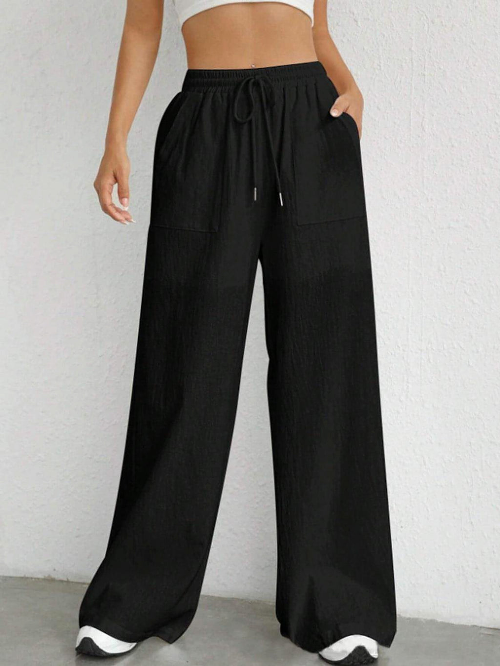 Drawstring Wide Leg Pants - enhanced image 6