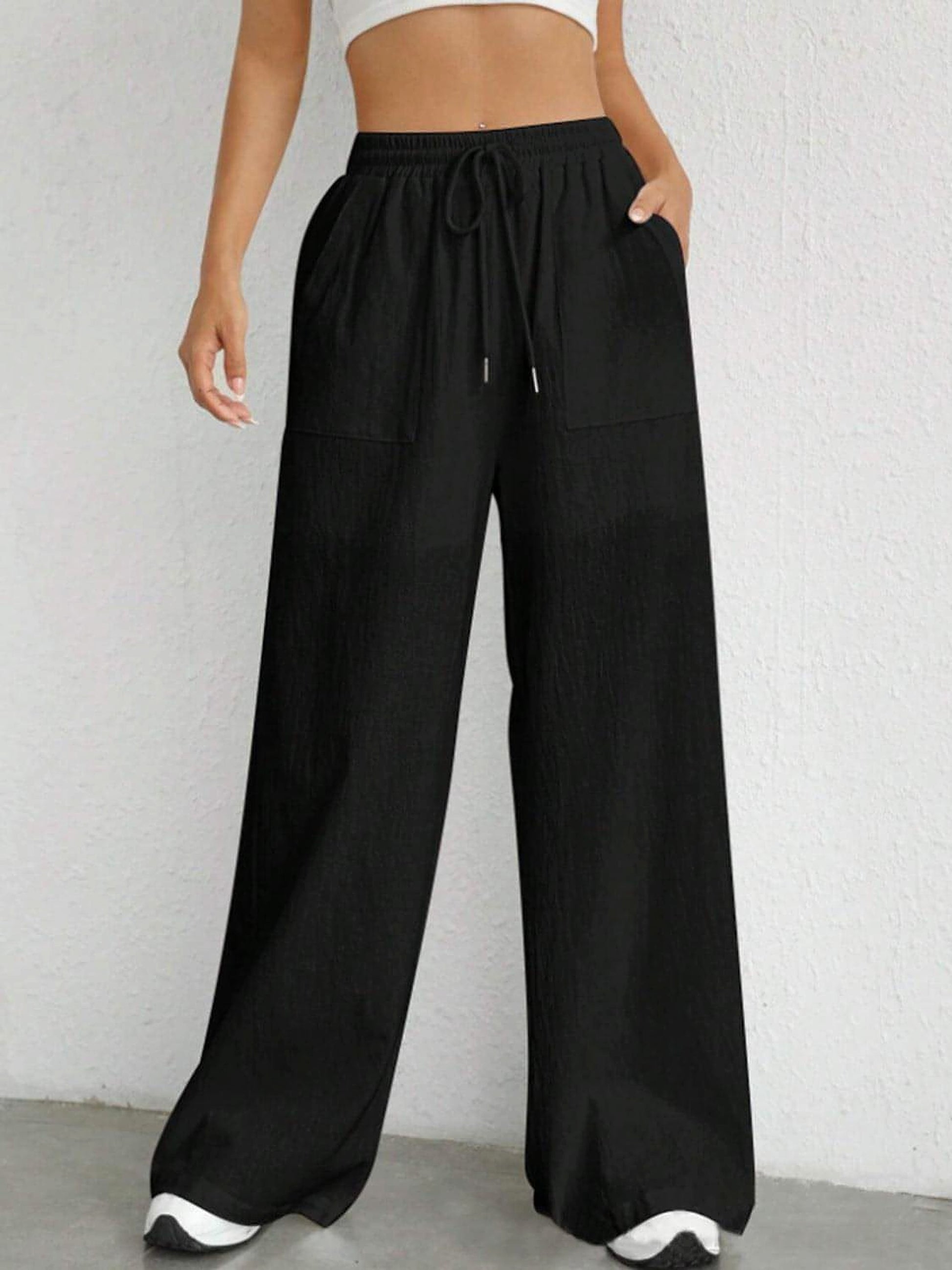 Drawstring Wide Leg Pants - enhanced image 6