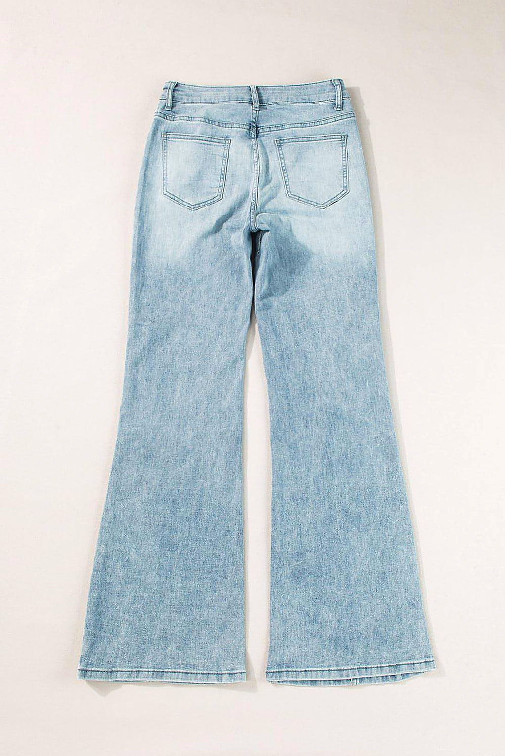 Dusk Blue Acid Wash Extra Wide Leg High Waist Long Jeans. - enhanced image 6