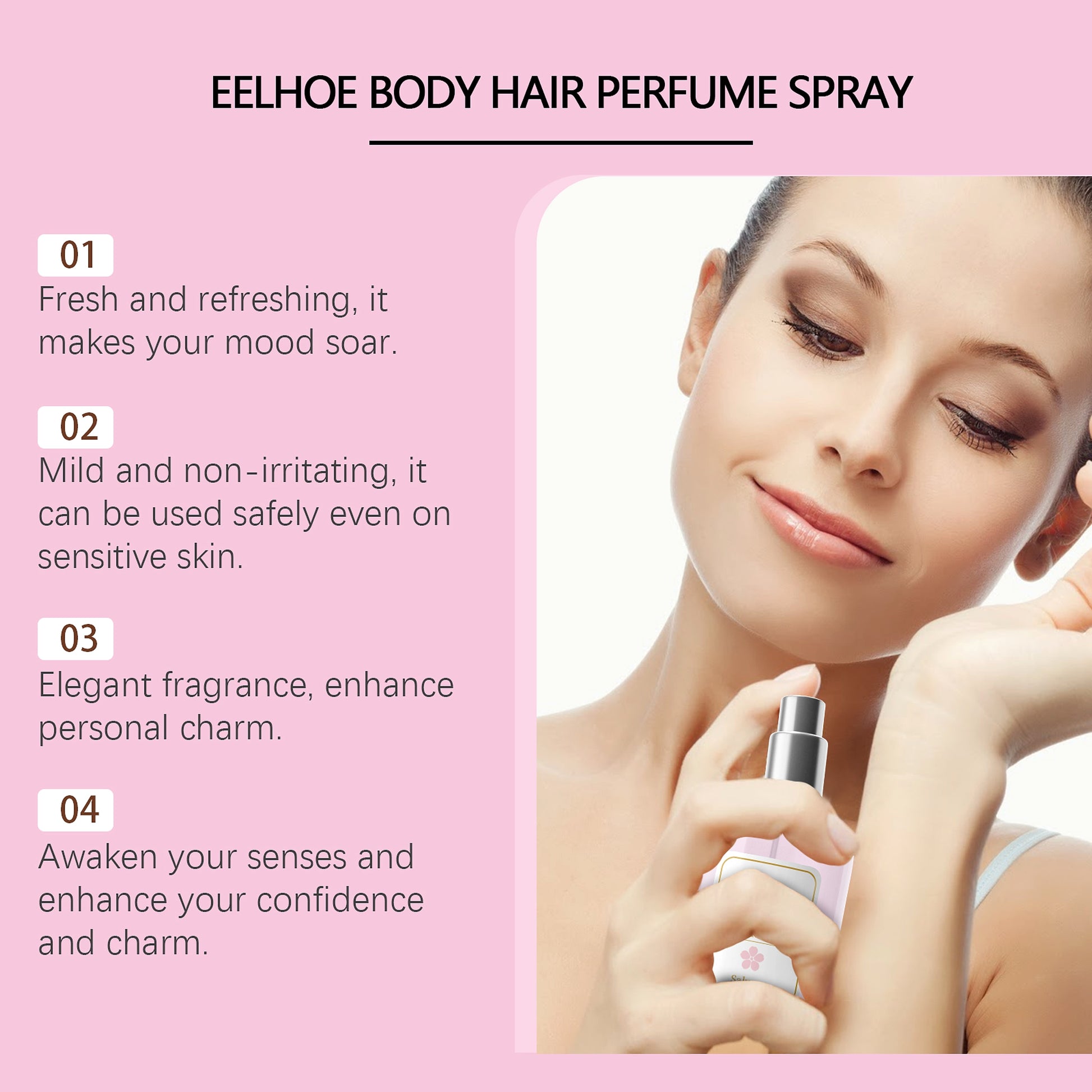 EELHOE Body Hair Perfume Spray Body Skin Hair Long-Lasting Fragrance Spray - enhanced image 6