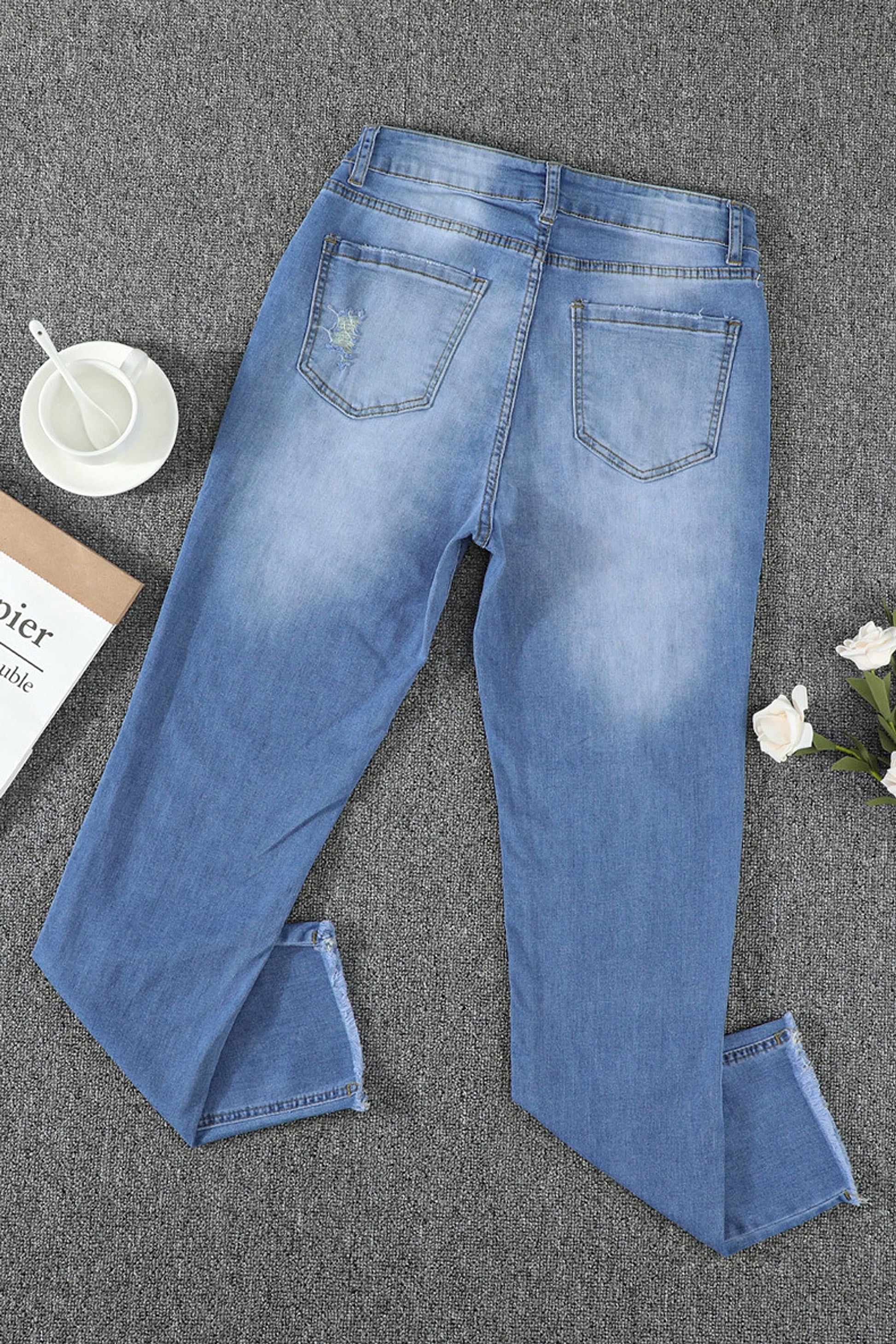 European And American Washed Jeans For Women - enhanced image 6