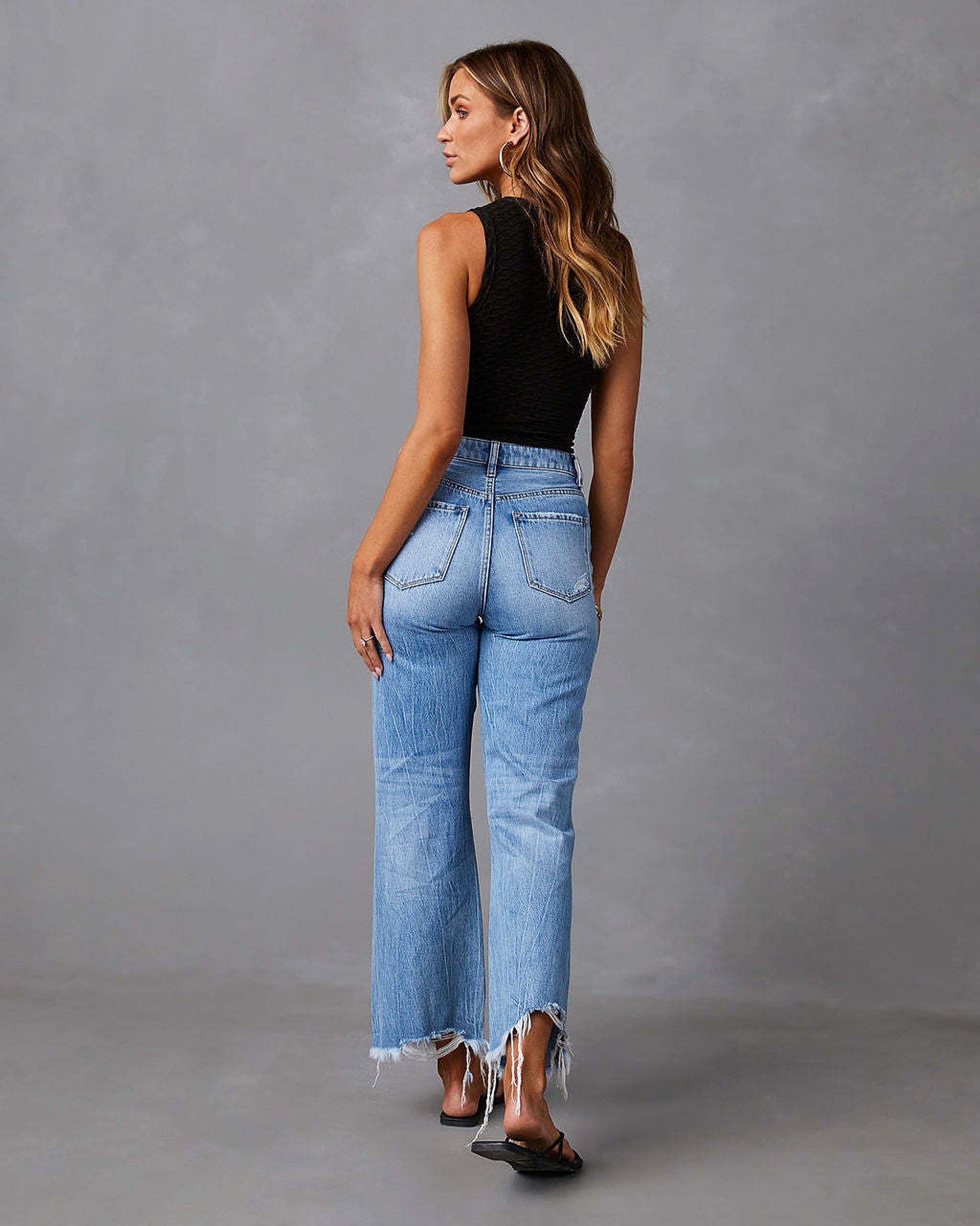 SkyFade™ – Ripped Wide-Leg High Waist Jeans - enhanced image 6