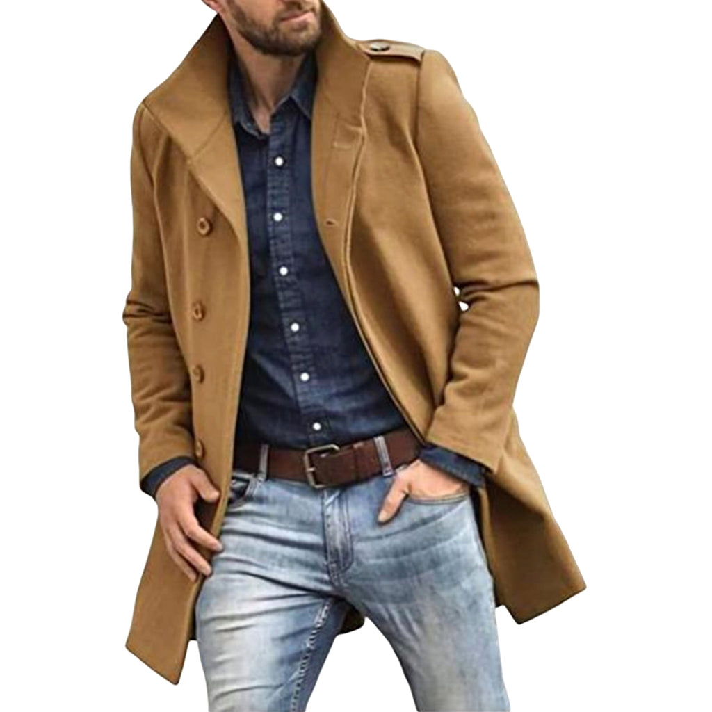 European Style Woolen Men's Coat Autumn And Winter New Thickened Trench Coat - enhanced image 6
