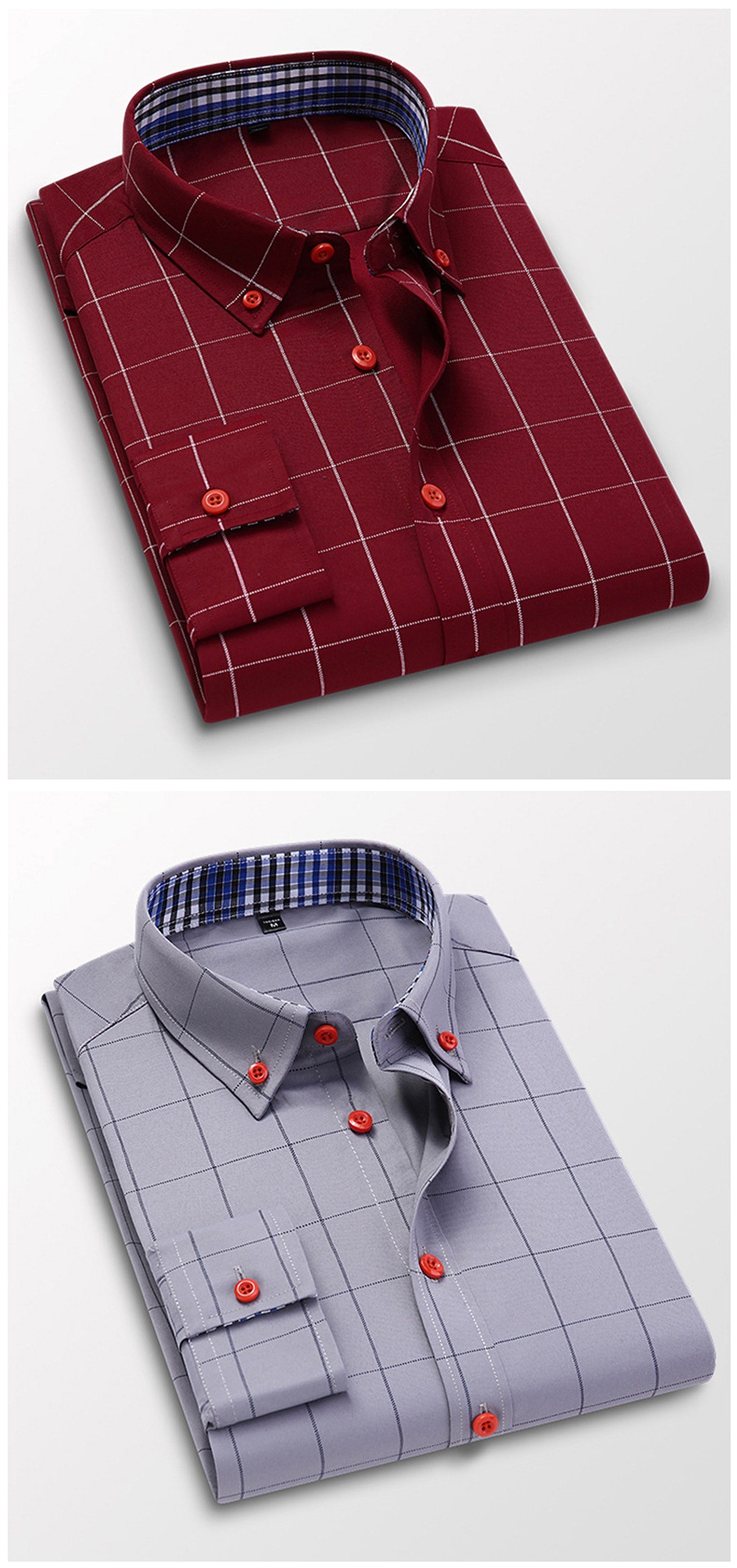 Fall Men's DressShirt Long Sleeve Casual Slim Fit - enhanced image 6