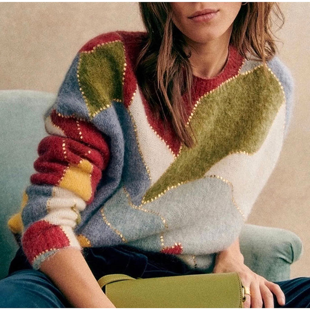 Fashion Elegant Crew Neck Pullover Sweater Women - enhanced image 6