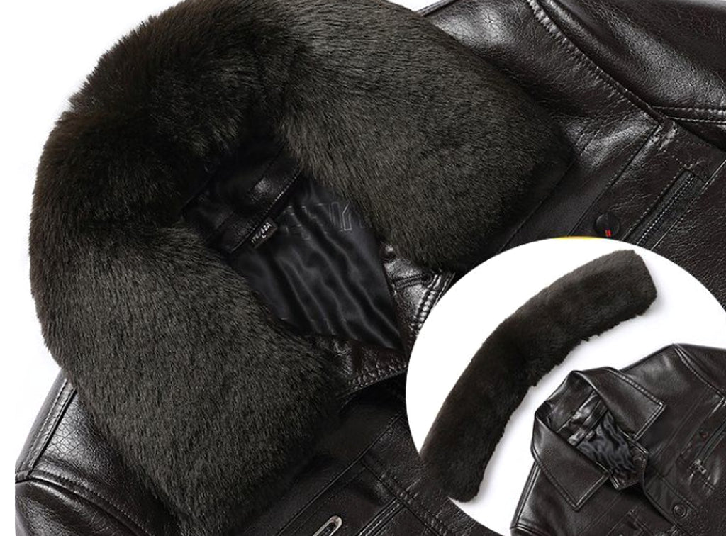 Fashion Personality Male Fleece-lined Leather Jacket Men - enhanced image 6