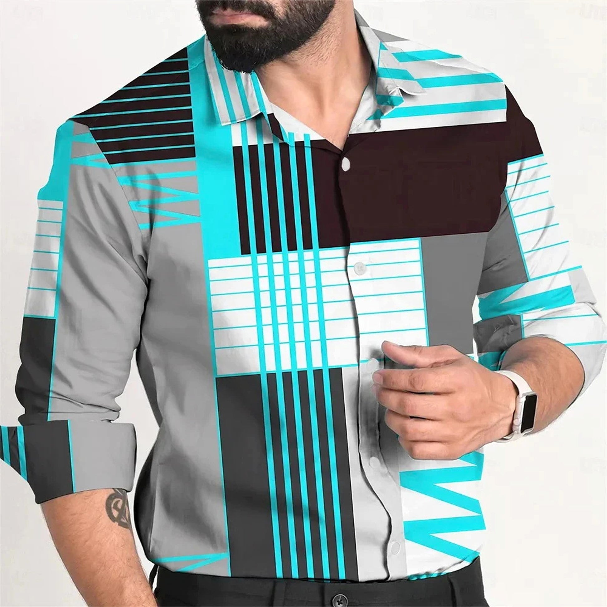 Fashion Personality Single Breasted All-matching Shirt Men - enhanced image 6