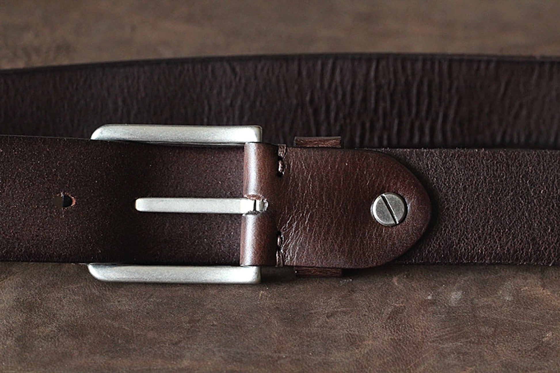 First Layer Cowhide Handmade Belt Men's Pin Buckle Belt - enhanced image 6
