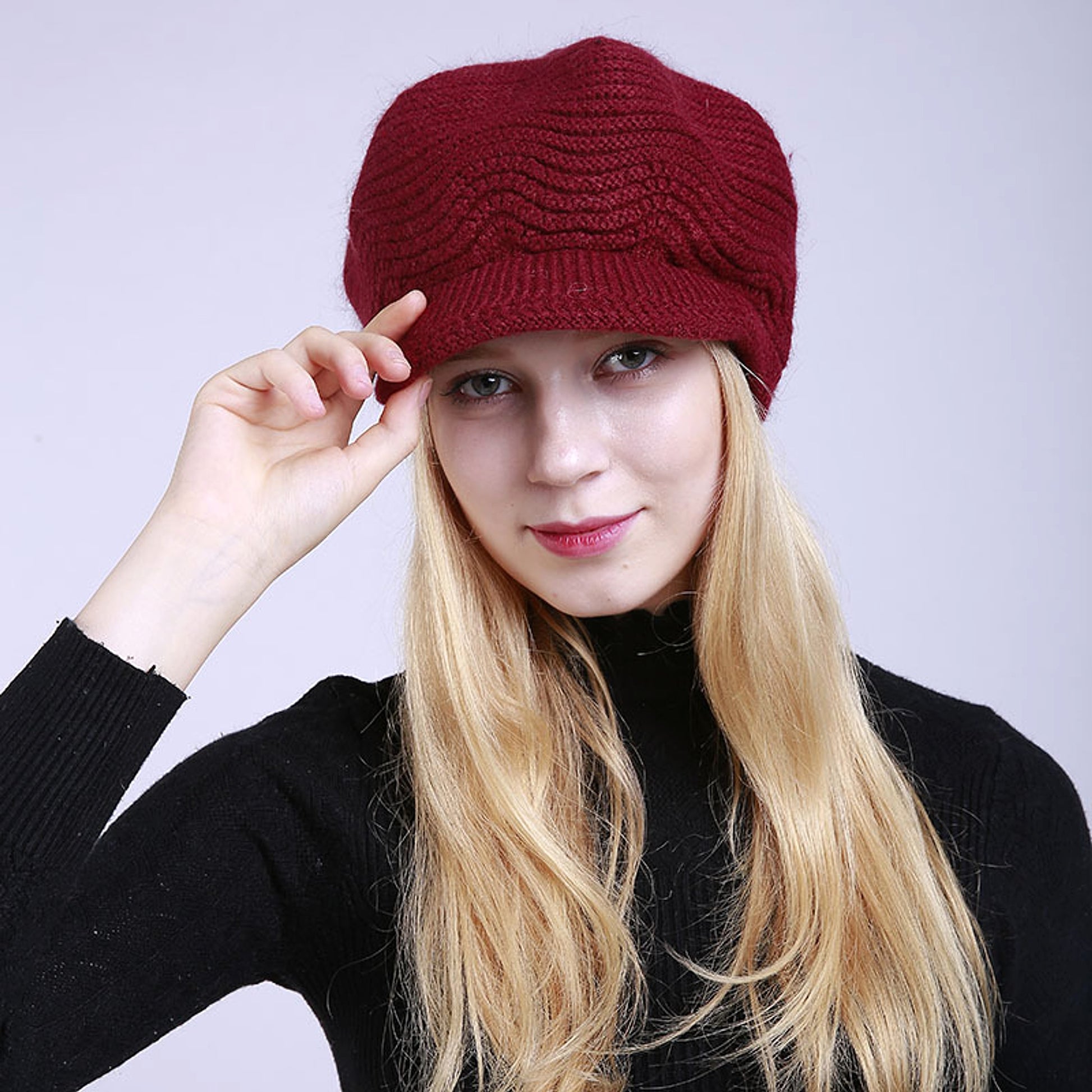 Fleece Fashion Warm Ladies Knitted Hat - enhanced image 6