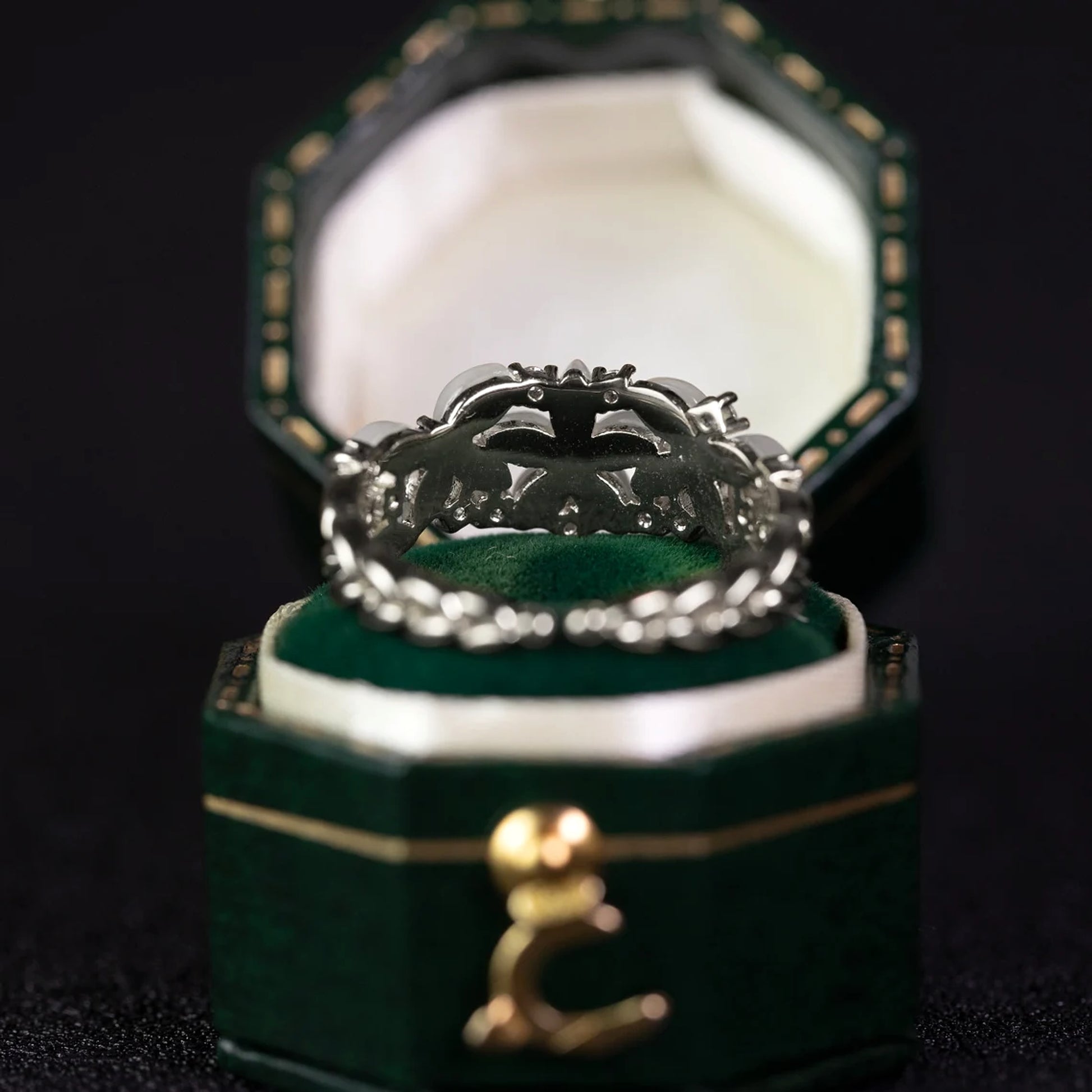 Elegance Blossom: Vintage Floral Wedding Ring - enhanced image 6