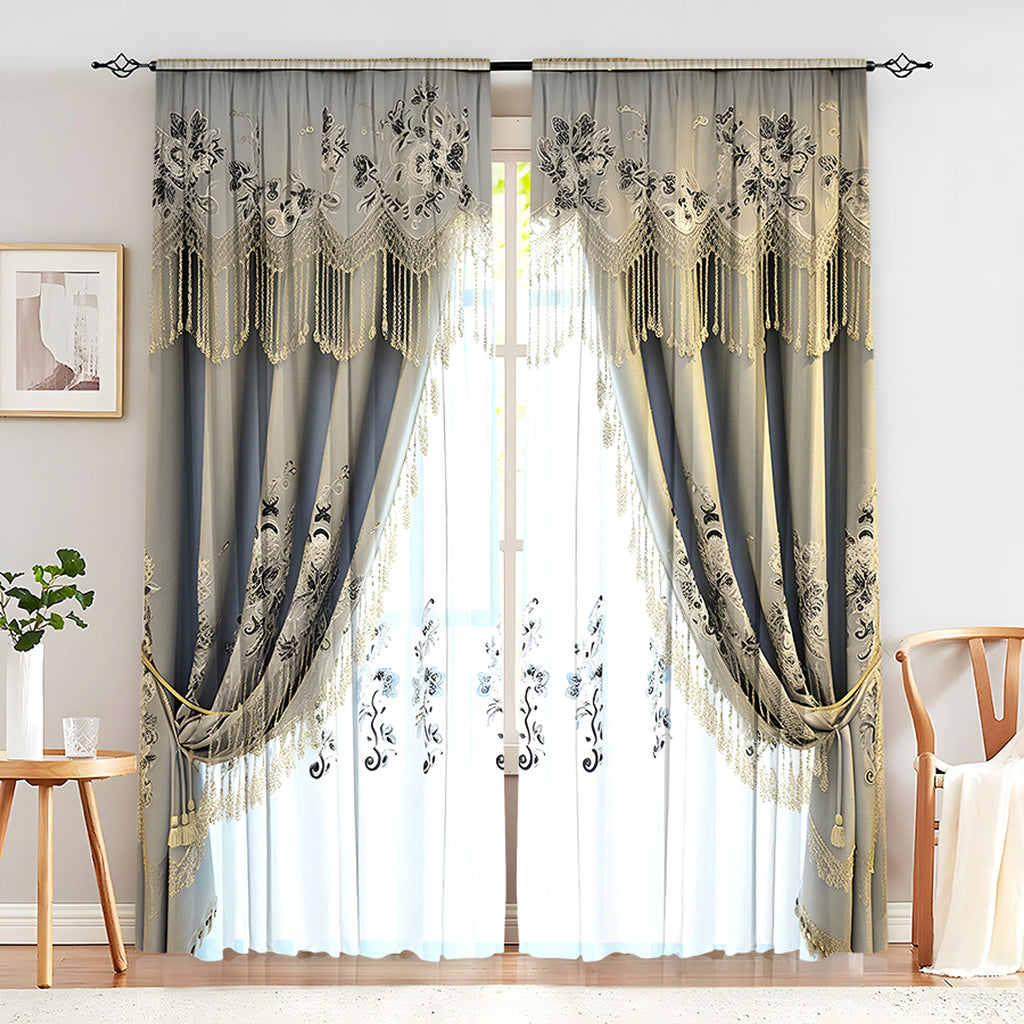 Floréalis™ – European Floral Embroidered Curtain Panel - enhanced image 6