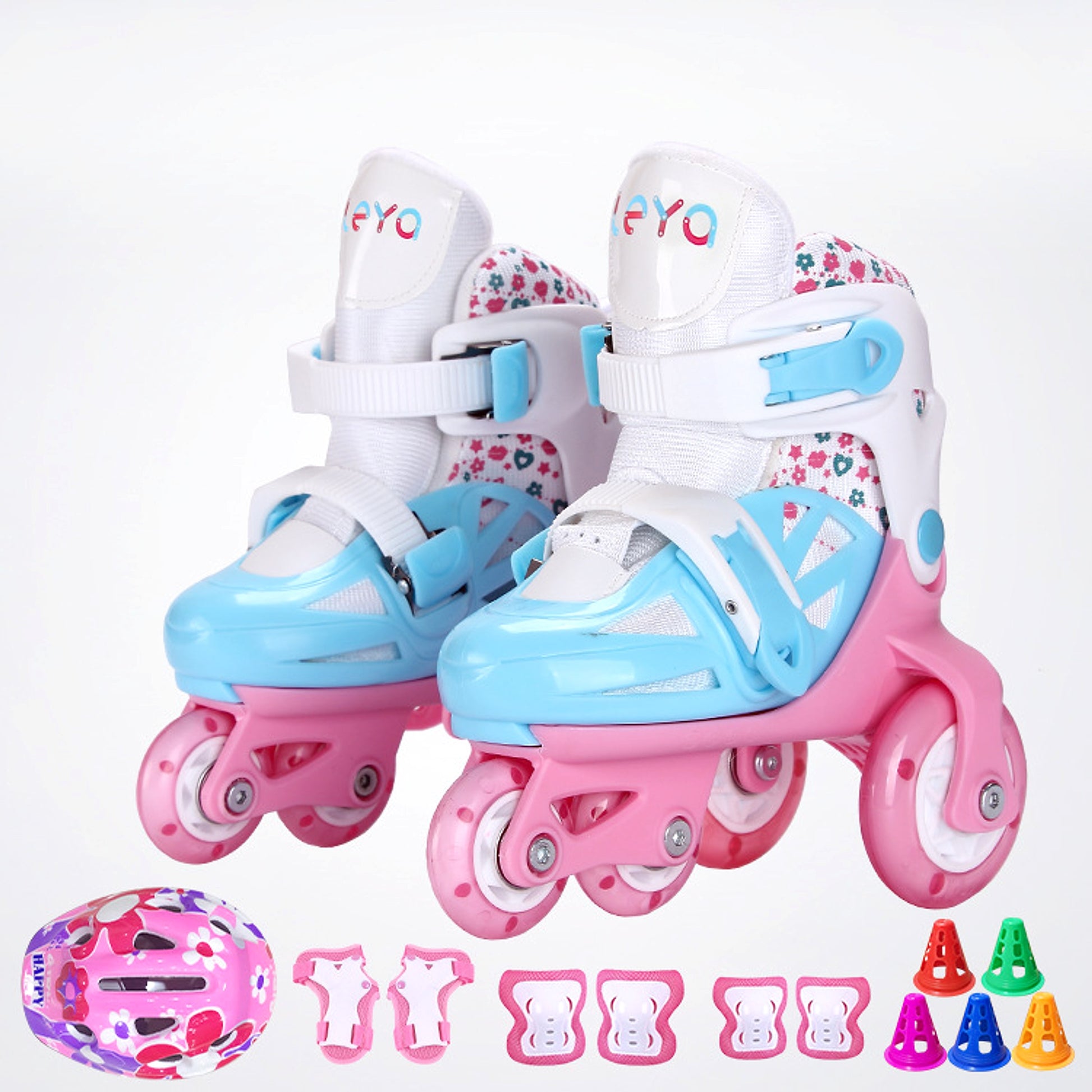 Full Set Of Adjustable Double Row Kids Roller Skates - enhanced image 6