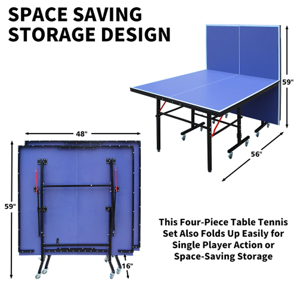 GameMaster™ – 8ft Mid-Size Foldable Ping Pong Table Set w/ Net, 2 Paddles & Balls (US Warehouse) - enhanced image 6