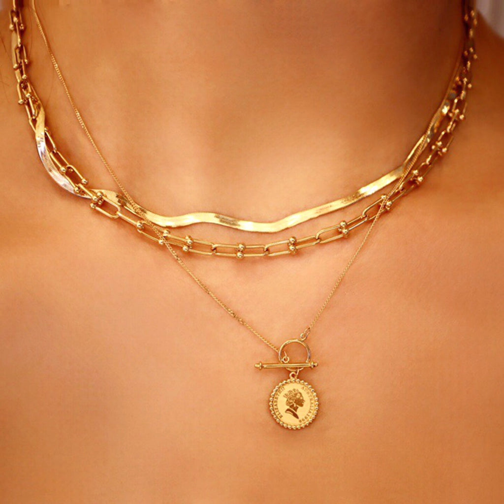 Gold Retro Round Brand Pure Jewelry Necklace - enhanced image 6