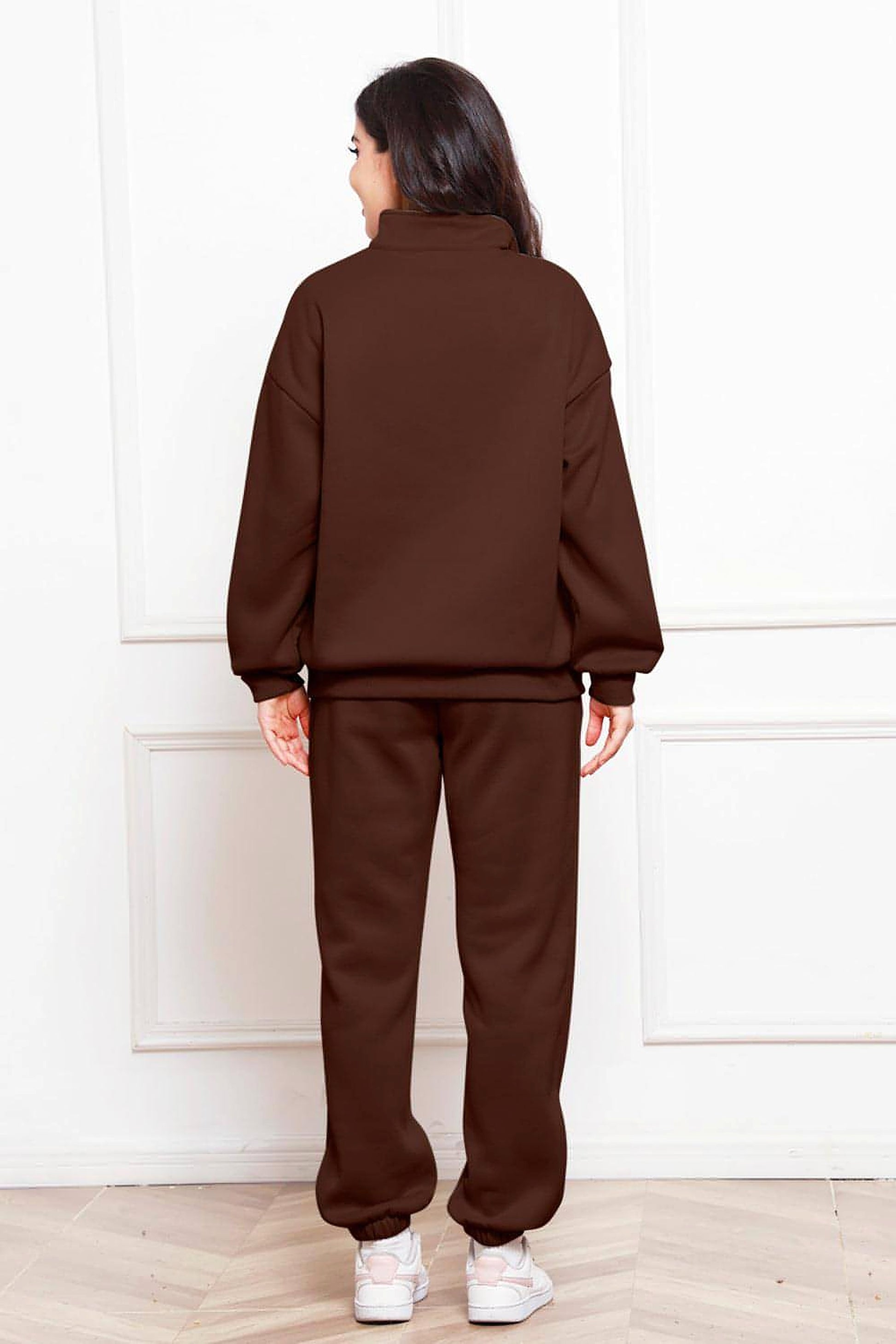 Half Zip Long Sleeve Sweatshirt and Pants Set - enhanced image 6