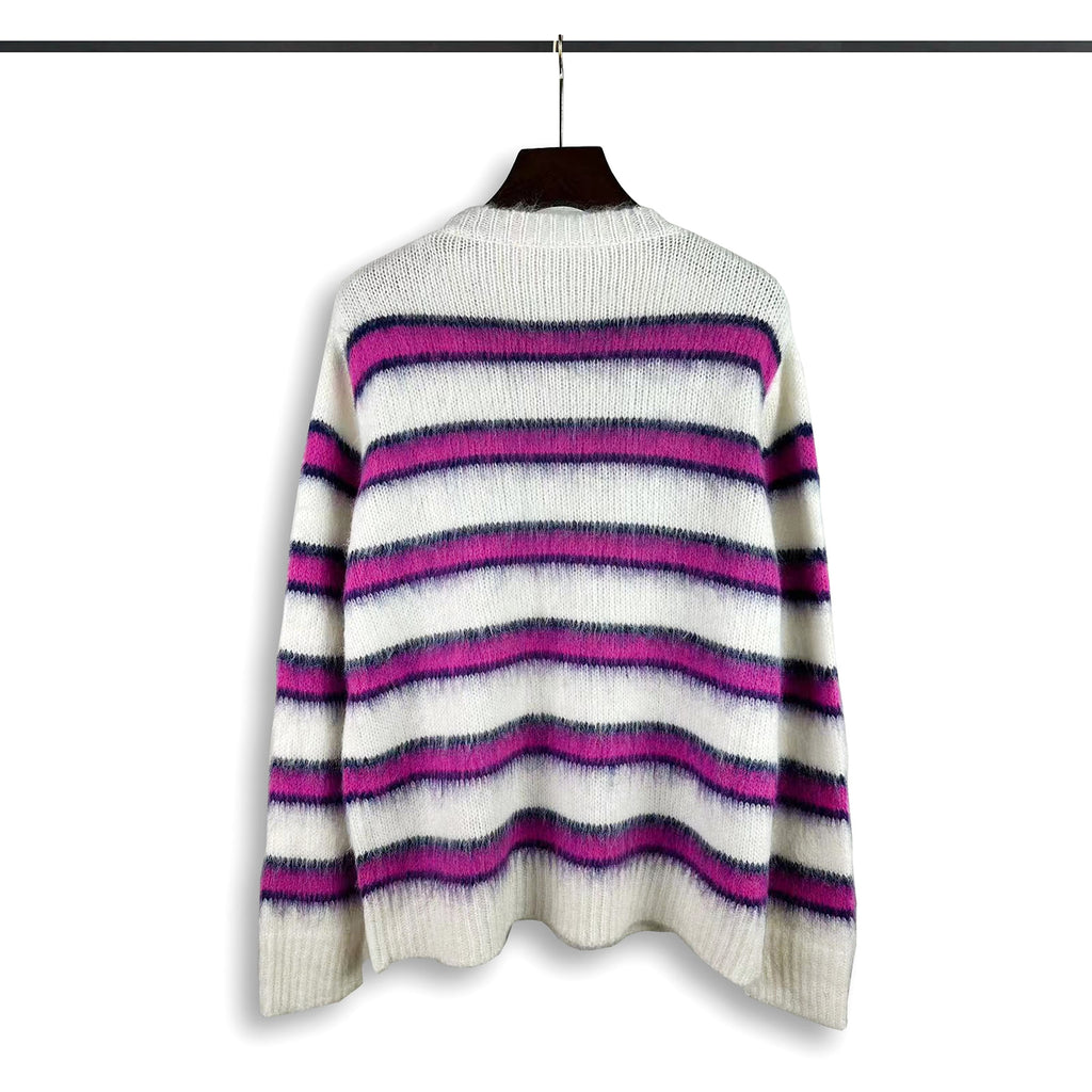 High Street American Style Trend Loose Striped Sweater Men - enhanced image 6