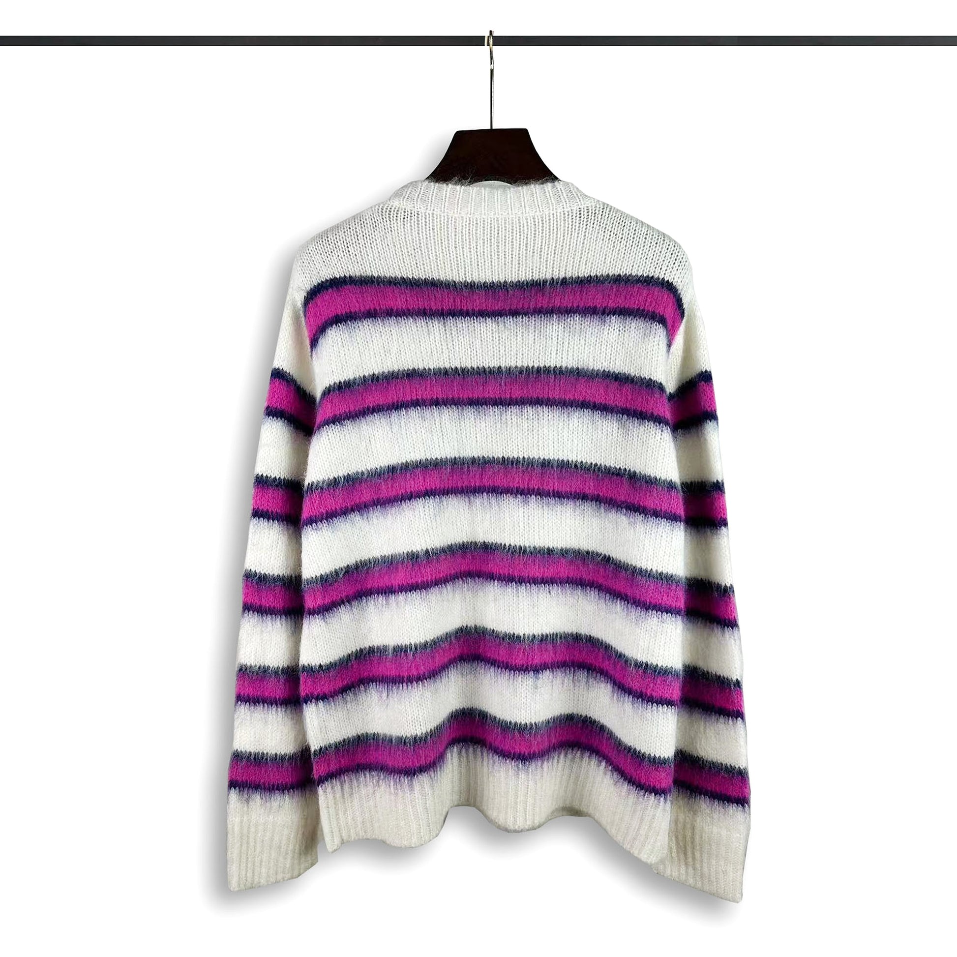 High Street American Style Trend Loose Striped Sweater Men - enhanced image 6