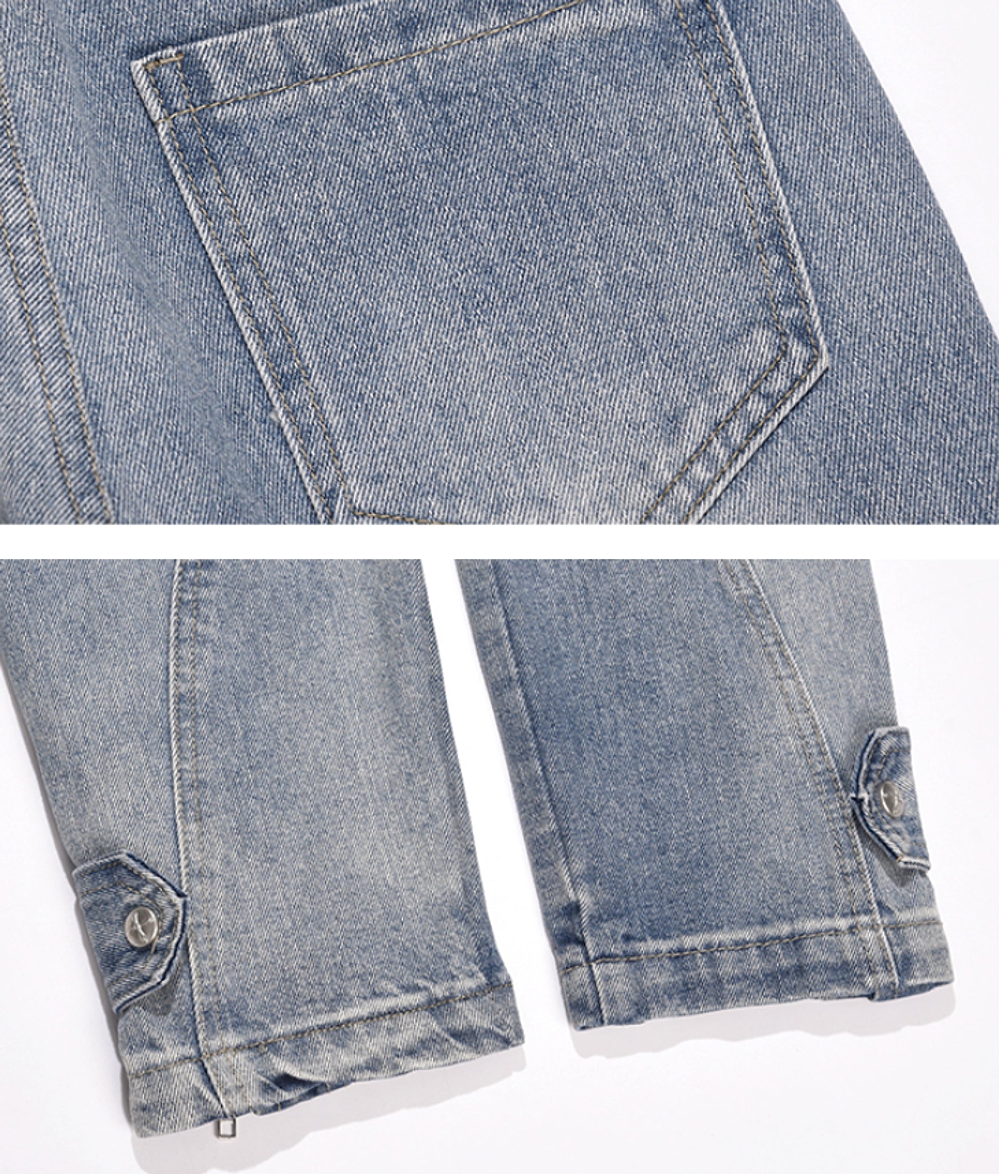 High Street Distressed 3D Cut Jeans With Side Zipper Men - enhanced image 6