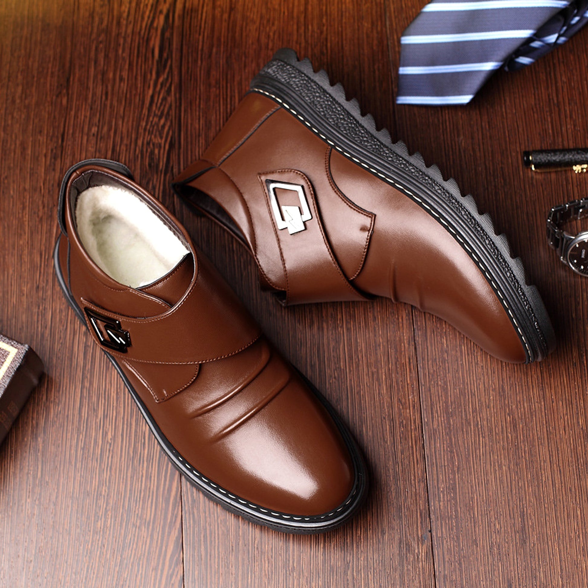 High-top shoes plus cashmere men's shoes - enhanced image 6