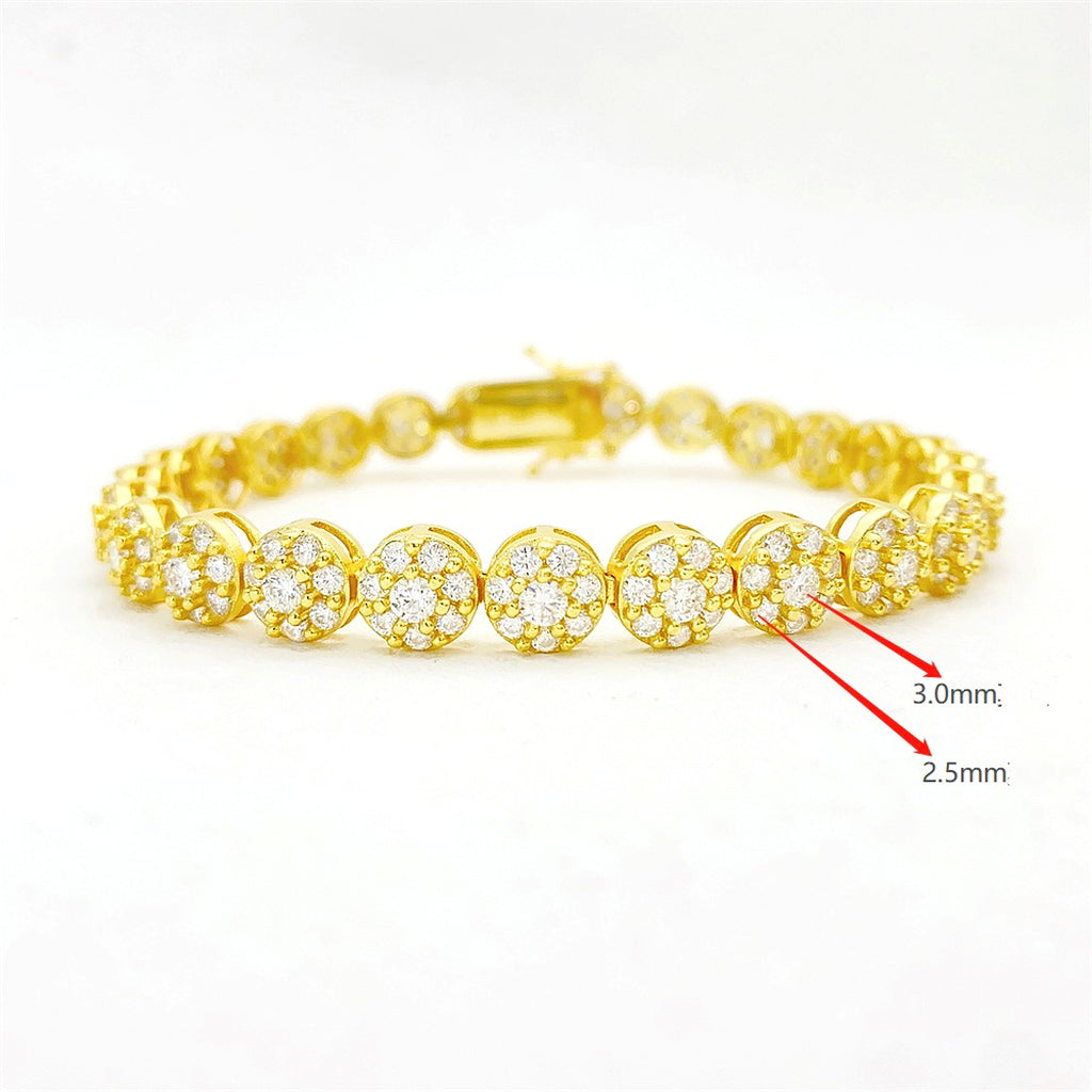 Hip Hop 925 Silver Tennis Chain Moissanite Bracelet - enhanced image 6