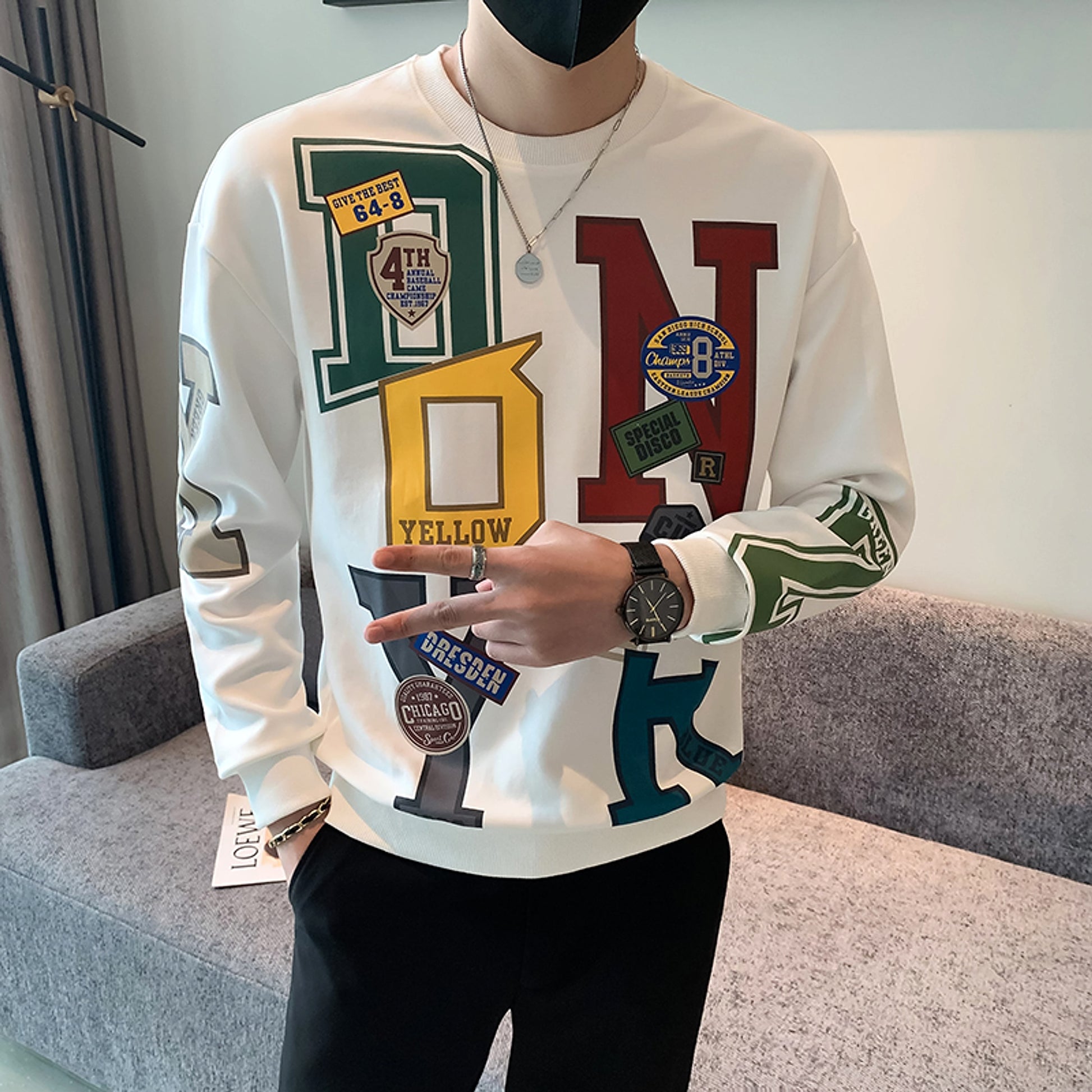 Round Neck Long Sleeve Menswear Fashion Brand Velvet Padded Thickened Coat Top - enhanced image 6