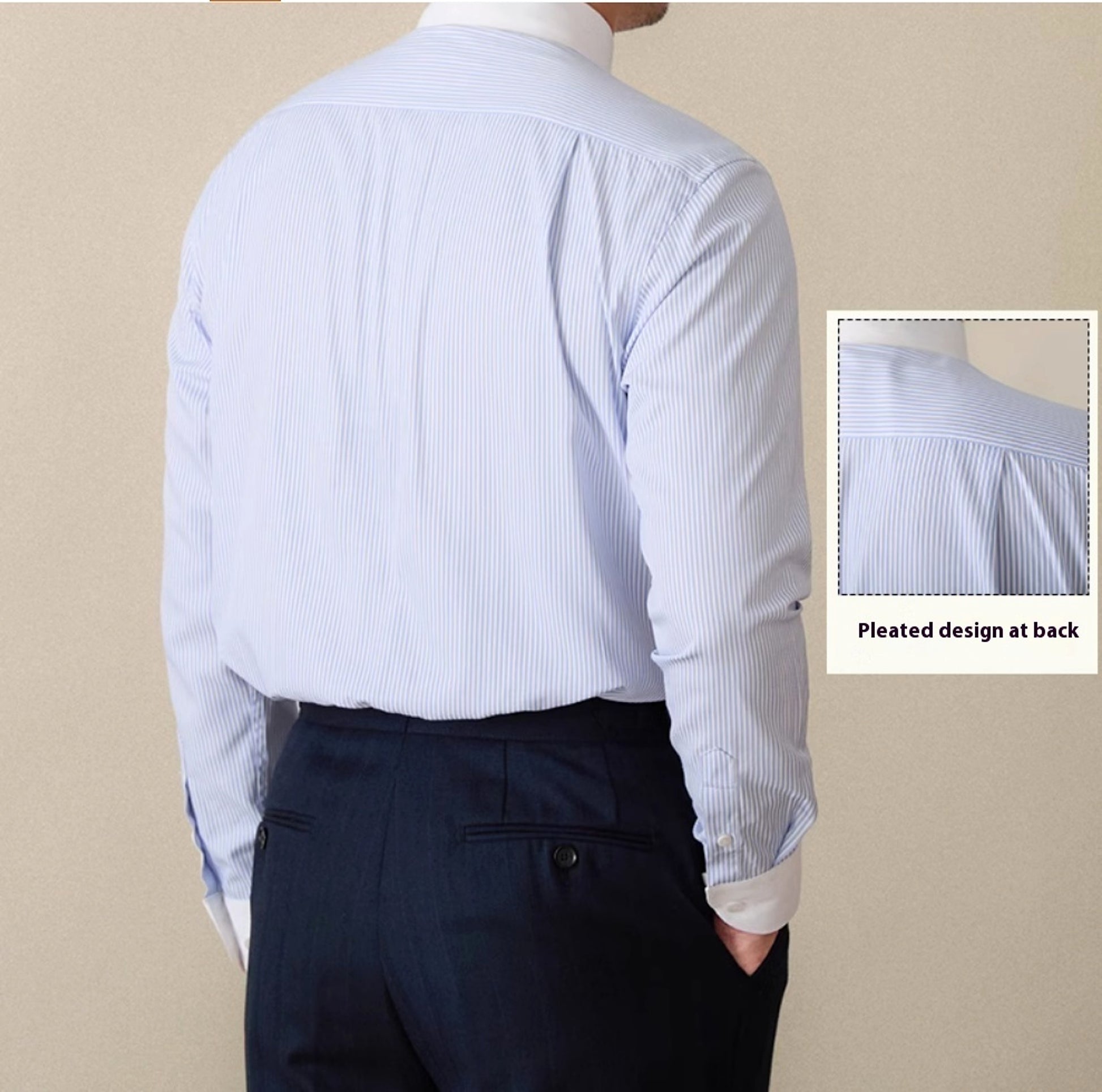 Italian Business Color Matching Pinhole Collar Non-ironing Striped Long Sleeve Shirt - enhanced image 6