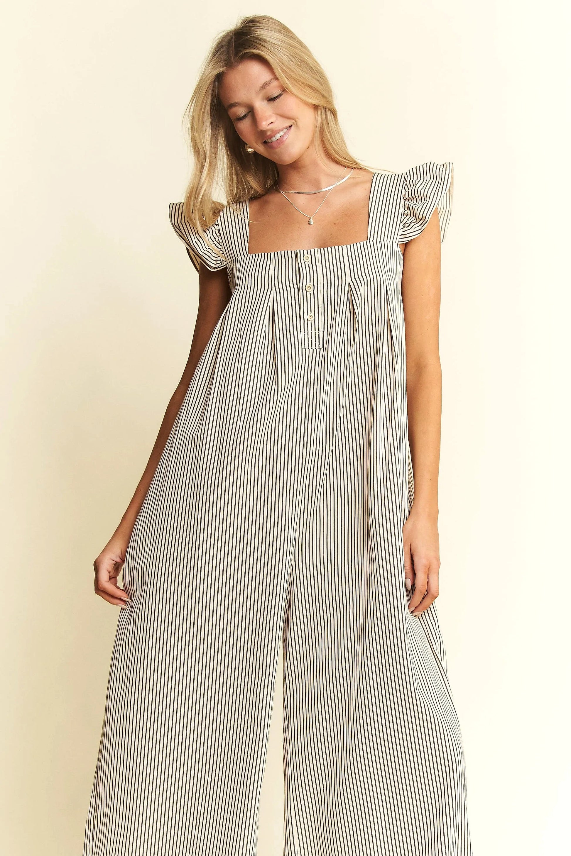 Jade By Jane Stripe Sleeveless Ruffle Jumpsuit - enhanced image 6