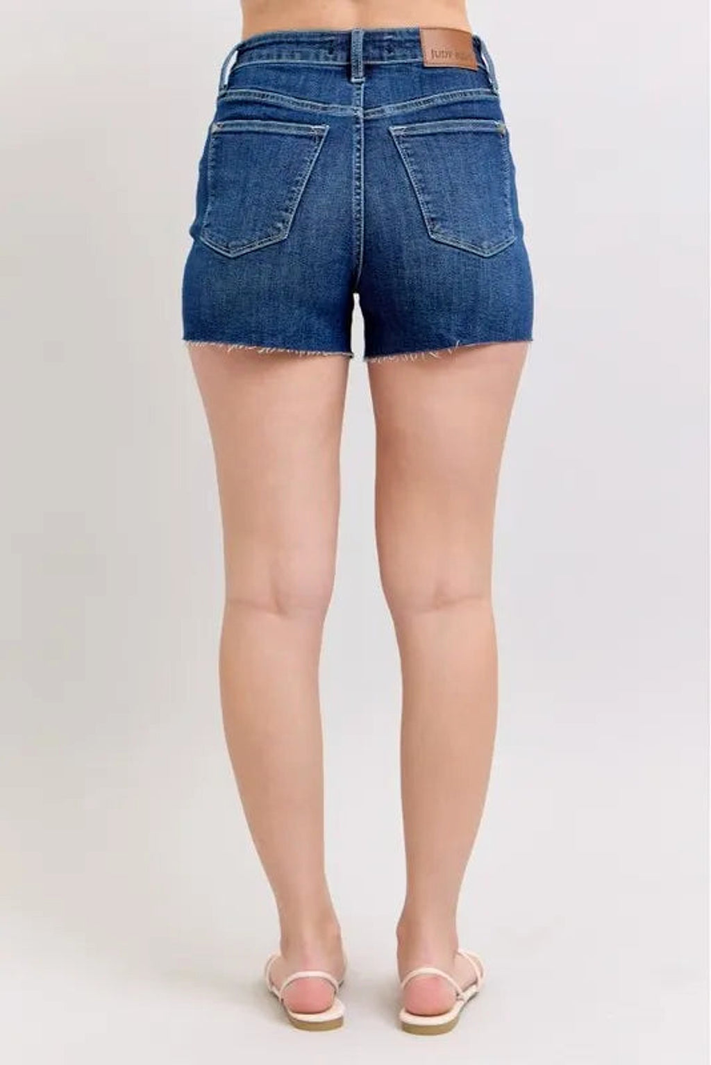 Judy Blue Full Size High Waist Criss-Cross Waistband Denim Shorts Plus Size - enhanced image 6