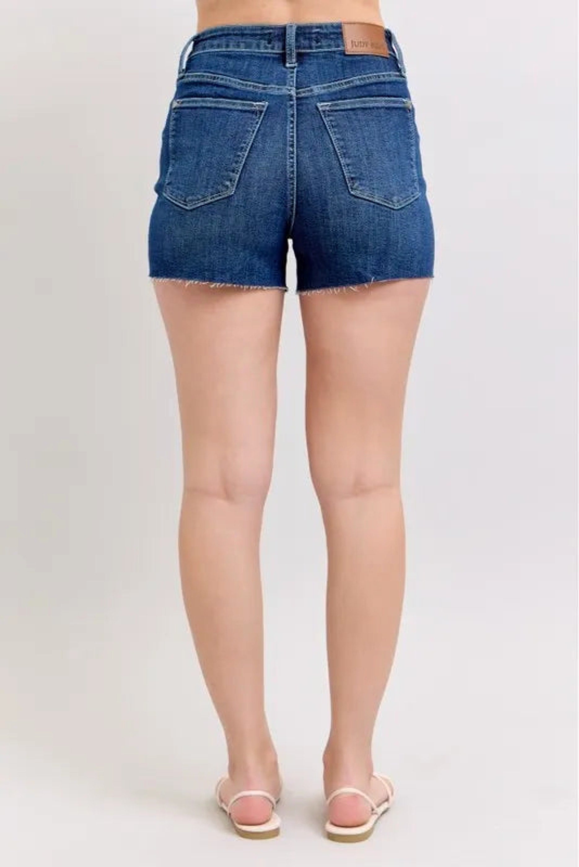 Judy Blue Full Size High Waist Criss-Cross Waistband Denim Shorts Plus Size - enhanced image 6
