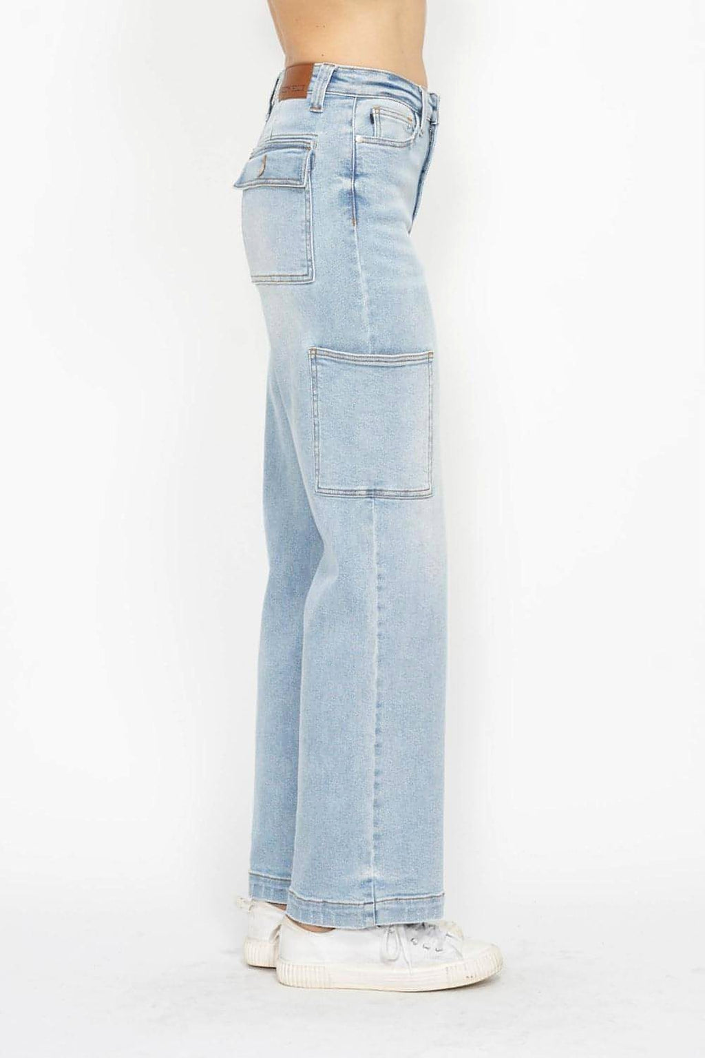 Judy Blue Full Size High Waist Straight Cargo Jeans - enhanced image 6