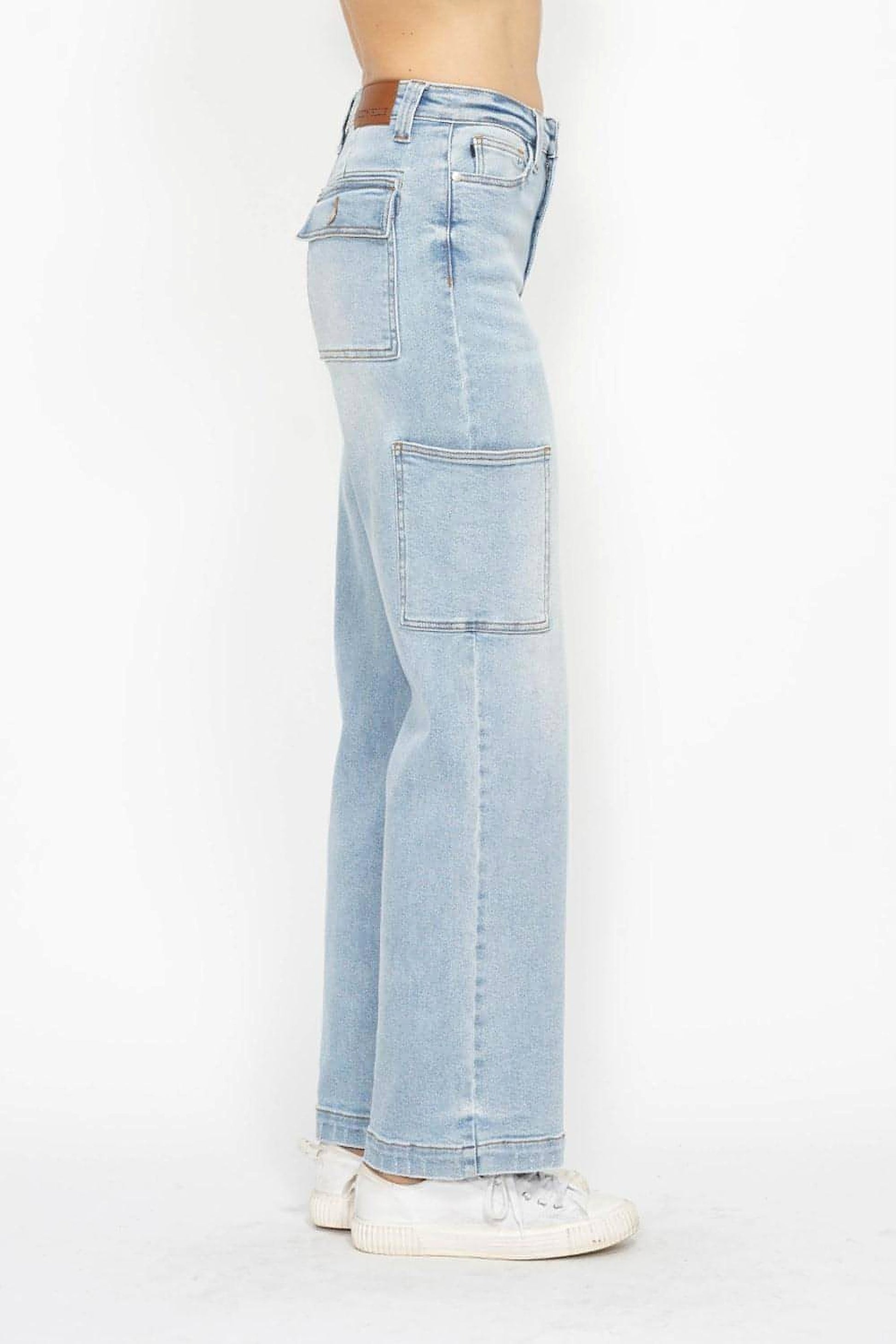 Judy Blue Full Size High Waist Straight Cargo Jeans - enhanced image 6