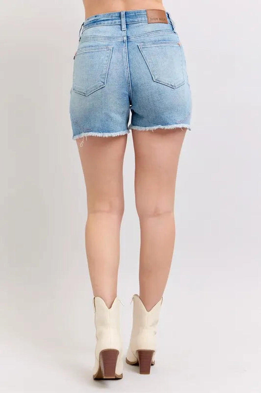 Judy Blue Full Size High Waist Western Embroidery Detail Cut Off Denim Shorts Plus Size - enhanced image 6
