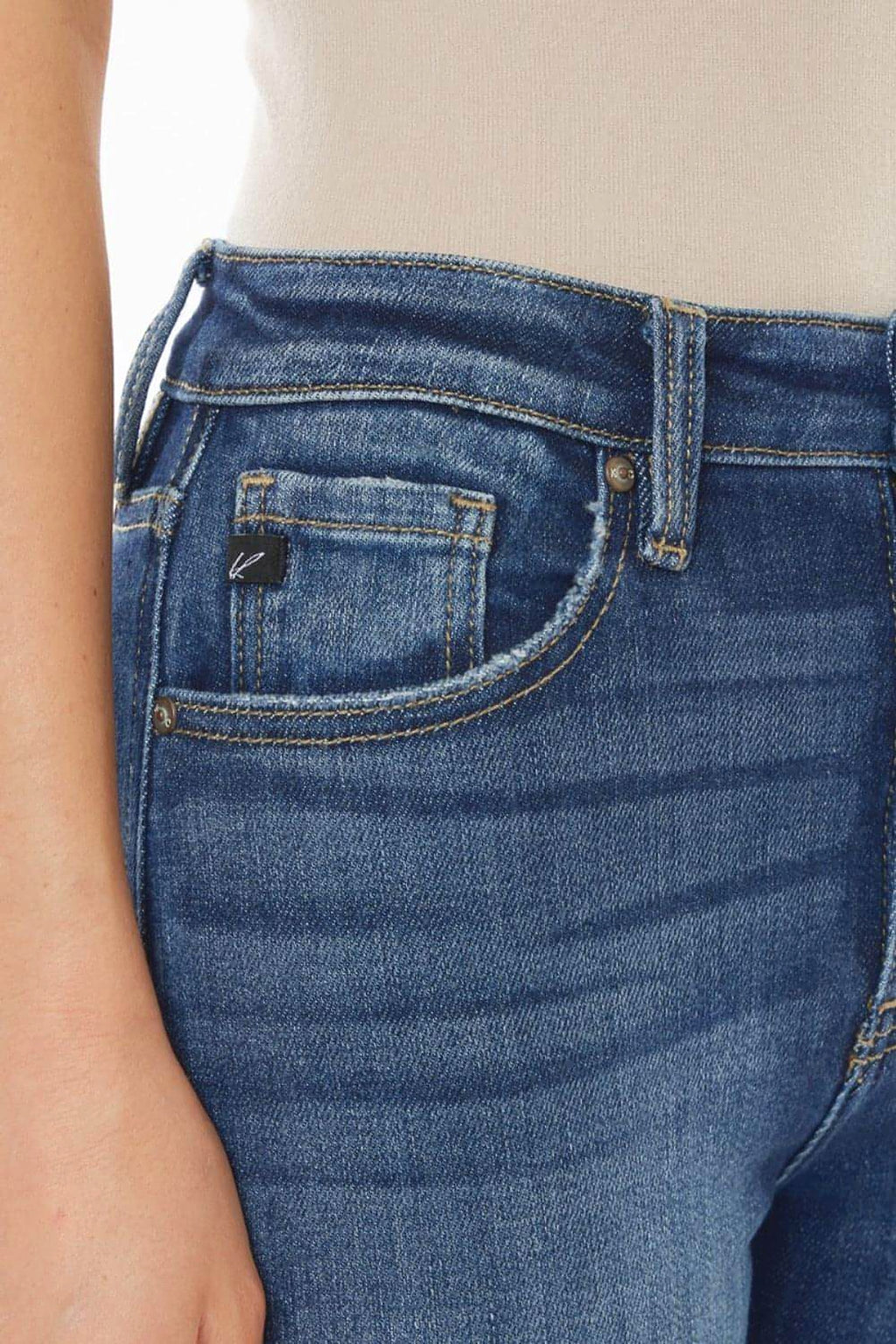 Kancan Raw Hem High Waist Cropped Jeans - enhanced image 6