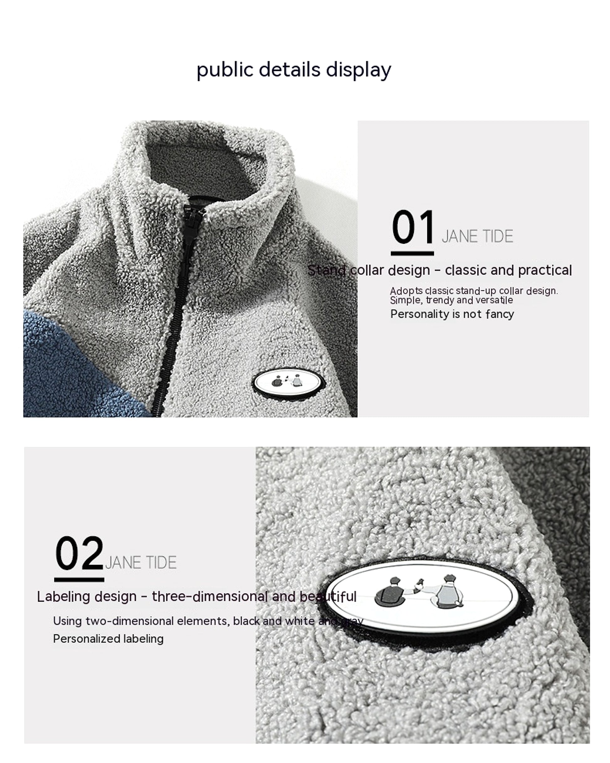 Lambswool Stand Collar Jacket Men - enhanced image 6