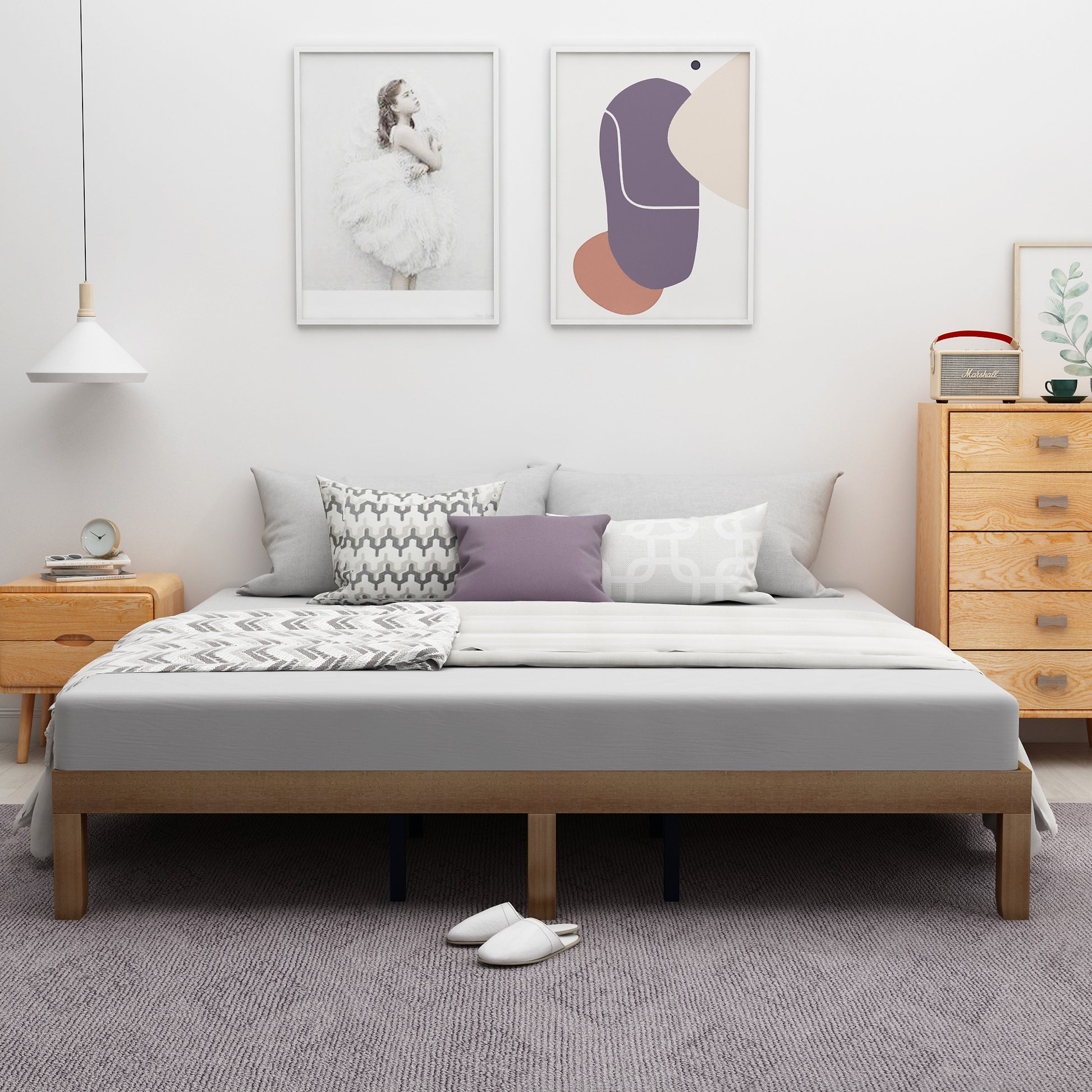 LuneluX_Home – Queen Size Solid Wood Platform Bed Frame - enhanced image 6